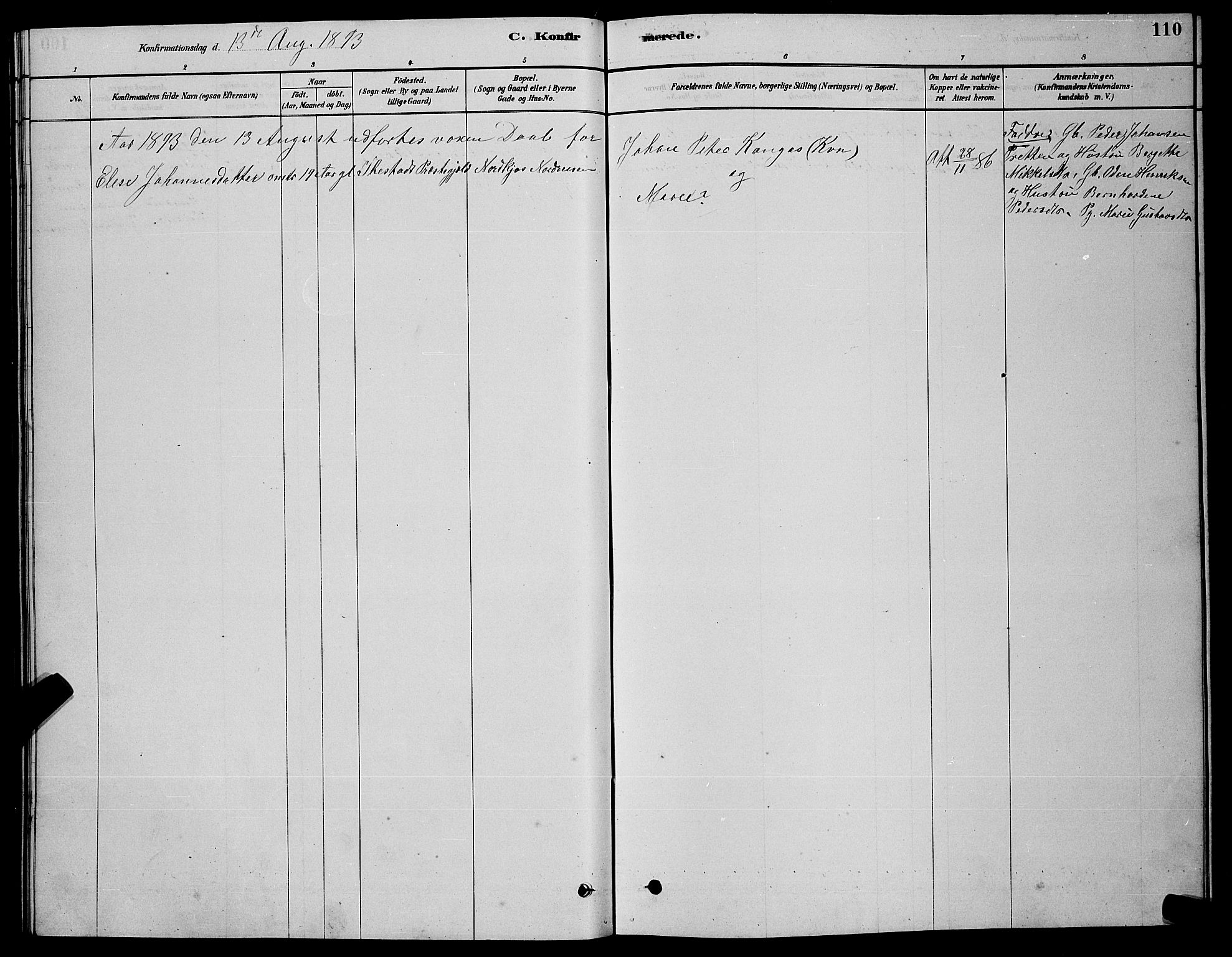 Skjervøy sokneprestkontor, AV/SATØ-S-1300/H/Ha/Hab/L0020klokker: Parish register (copy) no. 20, 1878-1892, p. 110