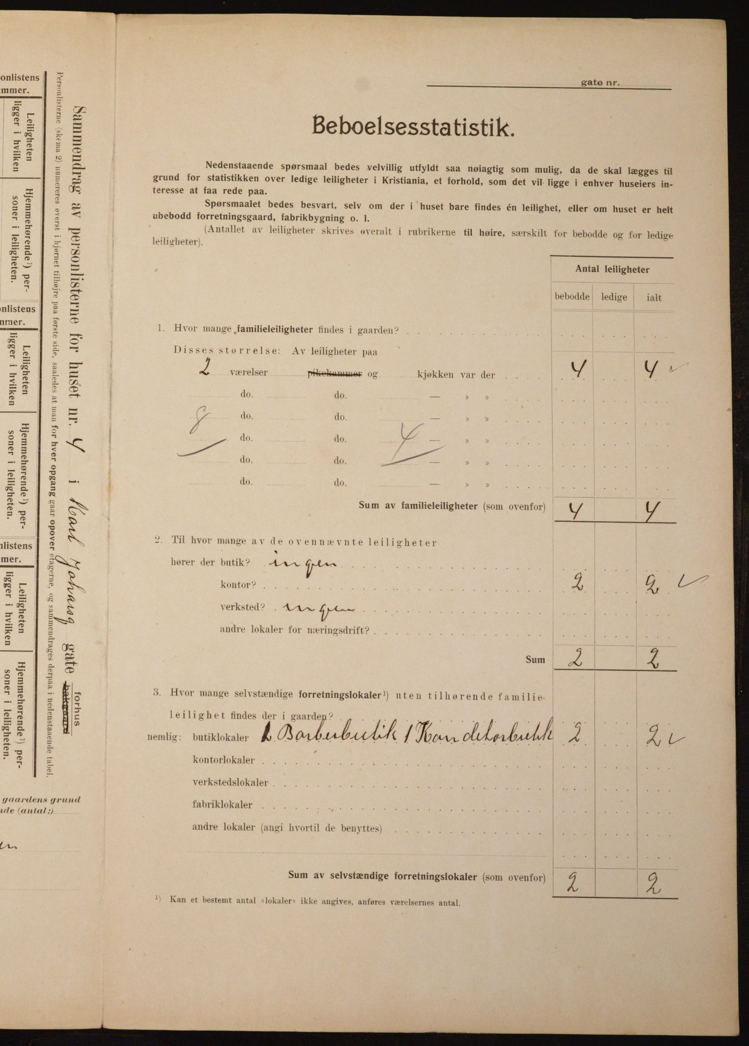 OBA, Municipal Census 1910 for Kristiania, 1910, p. 47289