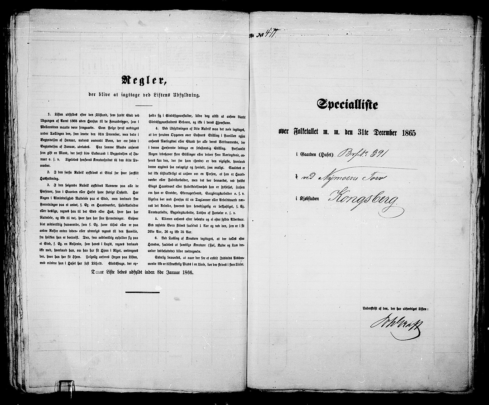 RA, 1865 census for Kongsberg/Kongsberg, 1865, p. 951