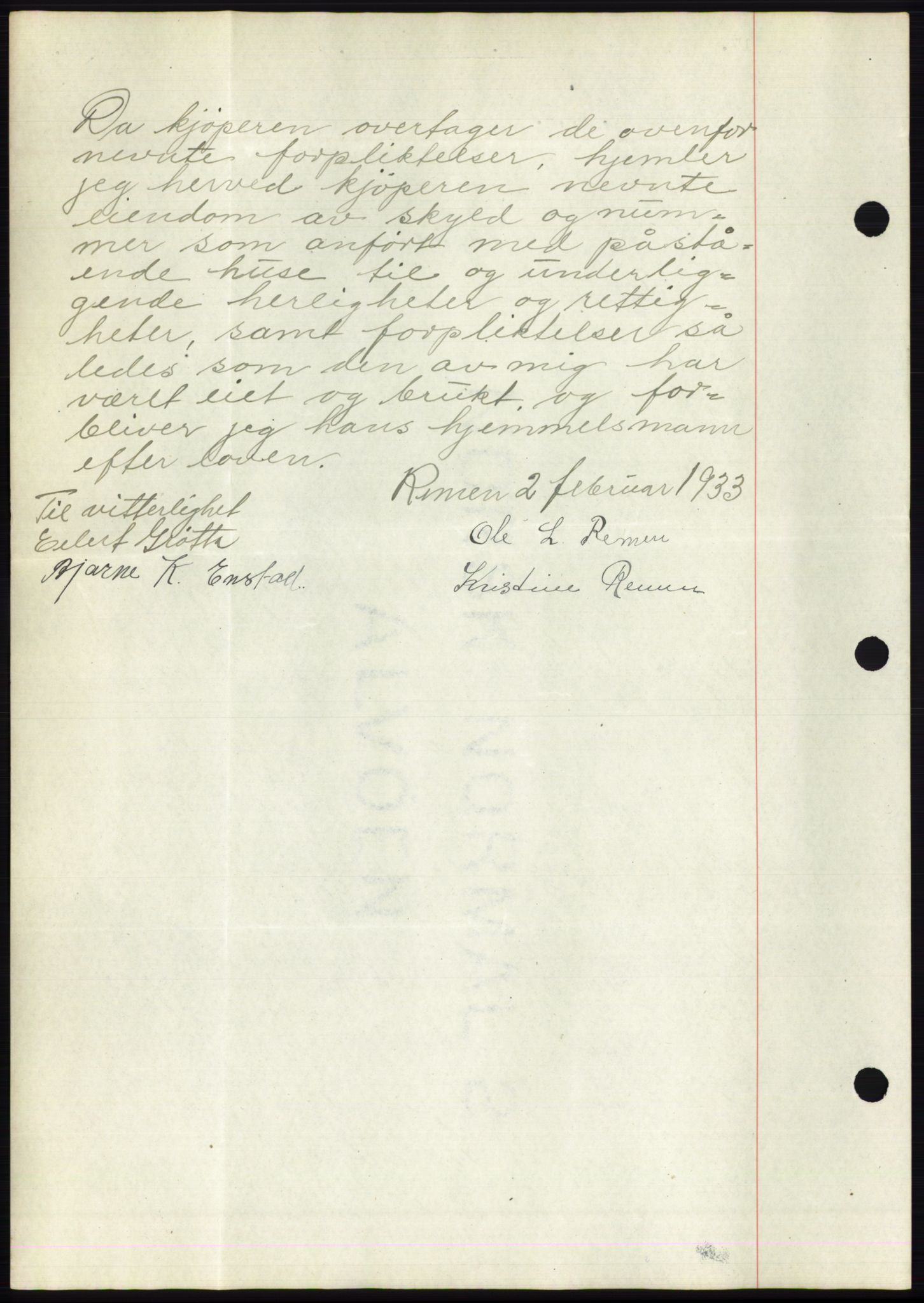 Romsdal sorenskriveri, AV/SAT-A-4149/1/2/2C/L0062: Mortgage book no. 56, 1932-1933, Deed date: 15.02.1933