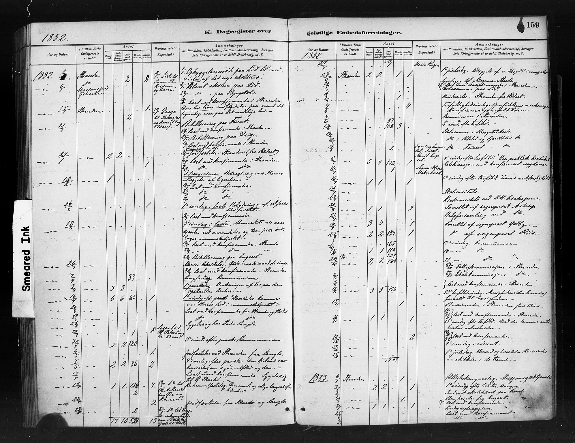 Ministerialprotokoller, klokkerbøker og fødselsregistre - Møre og Romsdal, SAT/A-1454/520/L0283: Parish register (official) no. 520A12, 1882-1898, p. 159