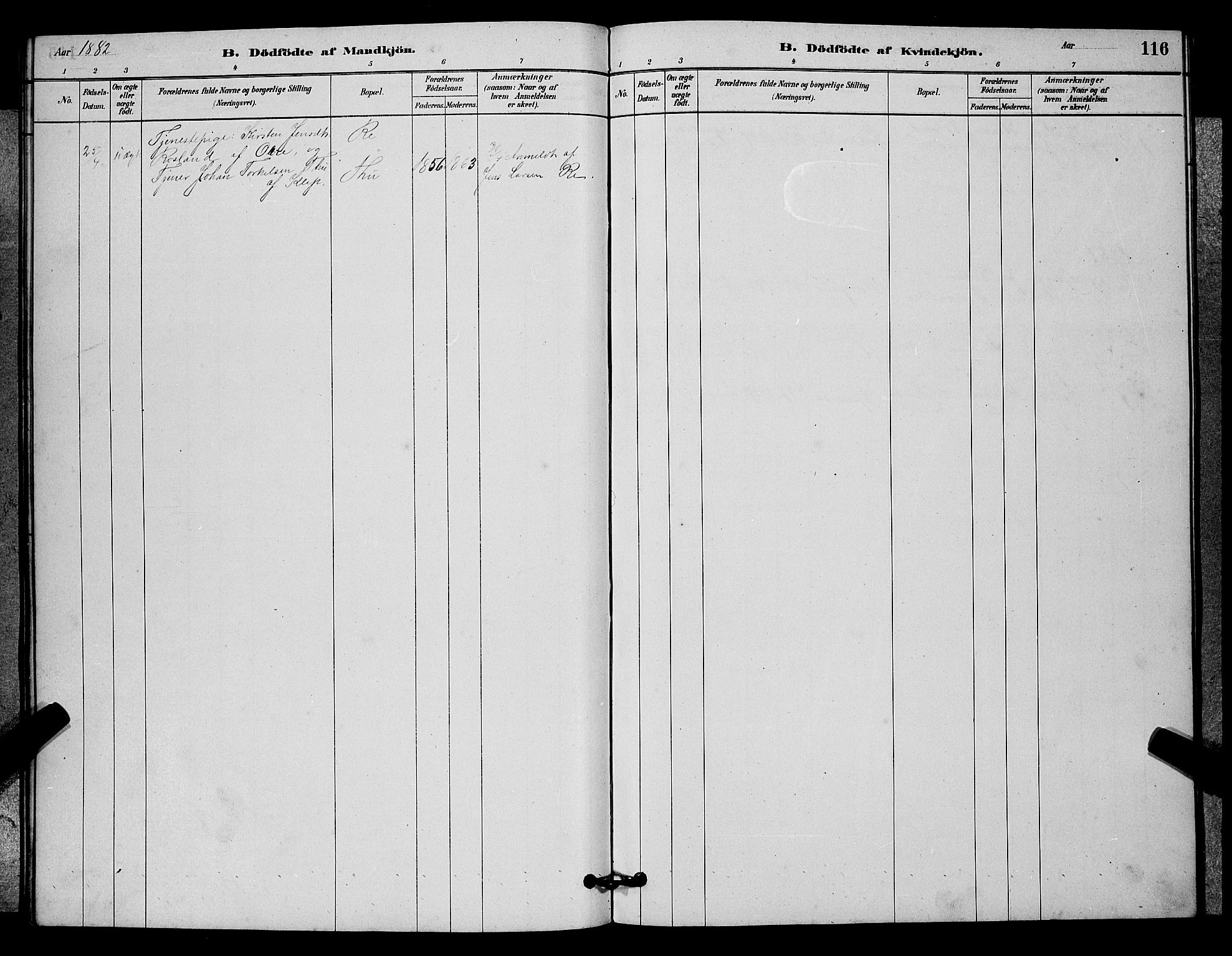 Lye sokneprestkontor, SAST/A-101794/001/30BB/L0006: Parish register (copy) no. B 6, 1879-1888, p. 116