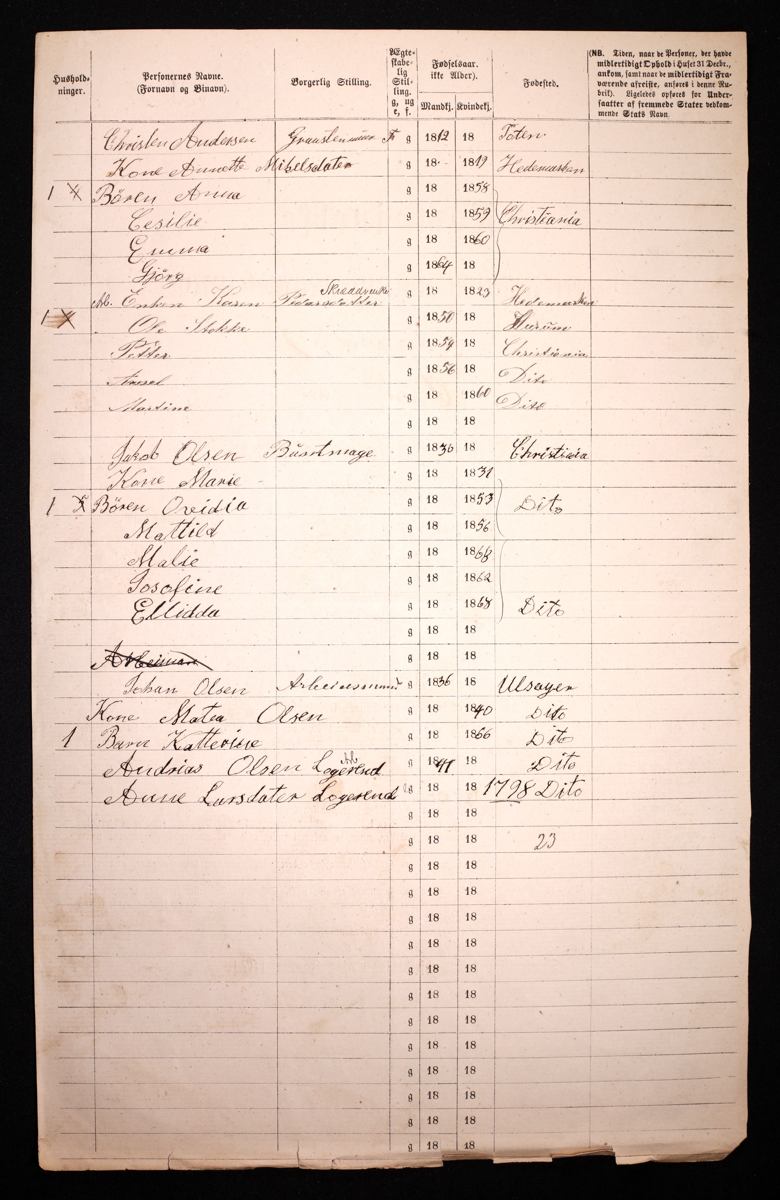 RA, 1870 census for 0301 Kristiania, 1870, p. 4674