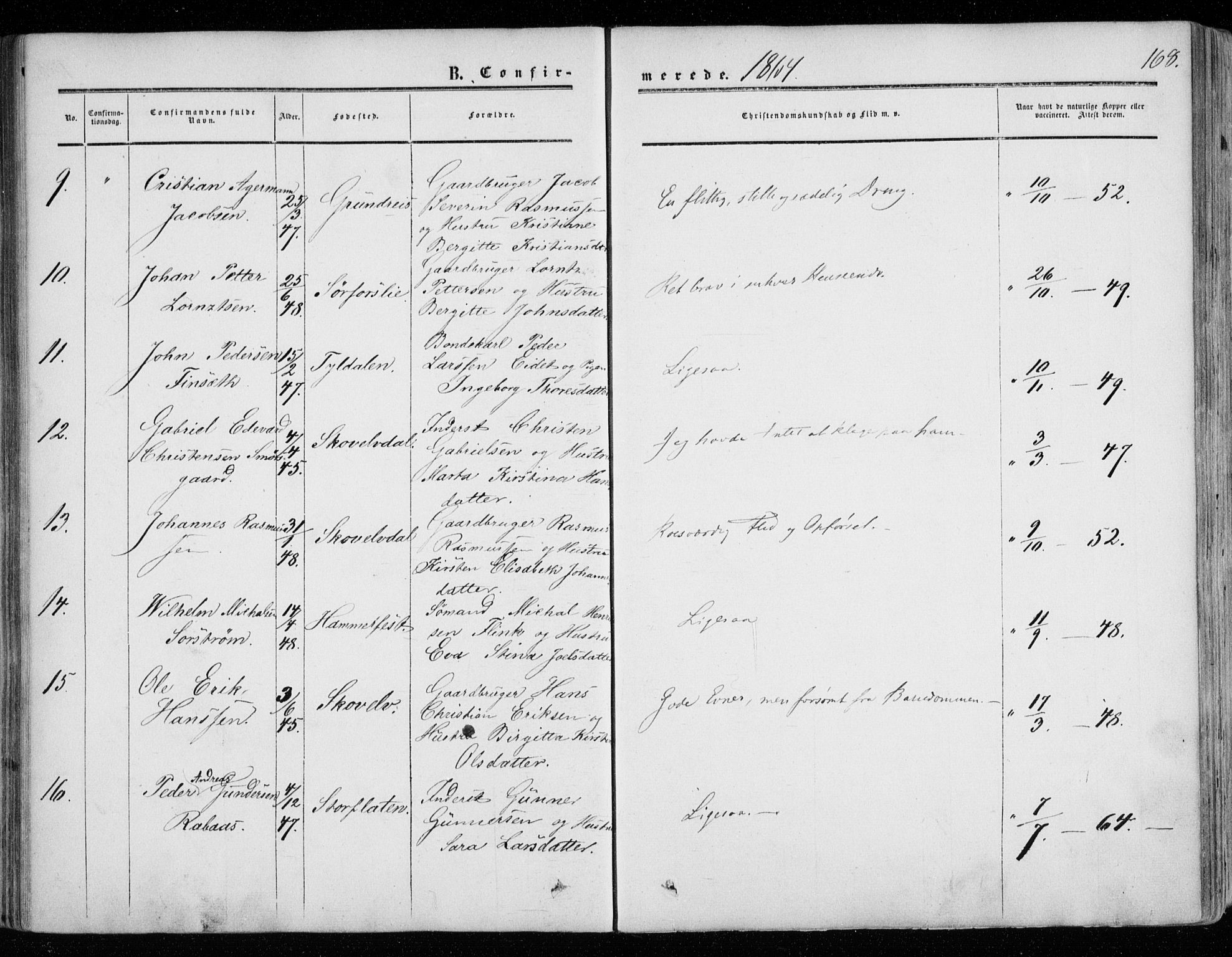 Tranøy sokneprestkontor, SATØ/S-1313/I/Ia/Iaa/L0007kirke: Parish register (official) no. 7, 1856-1866, p. 168