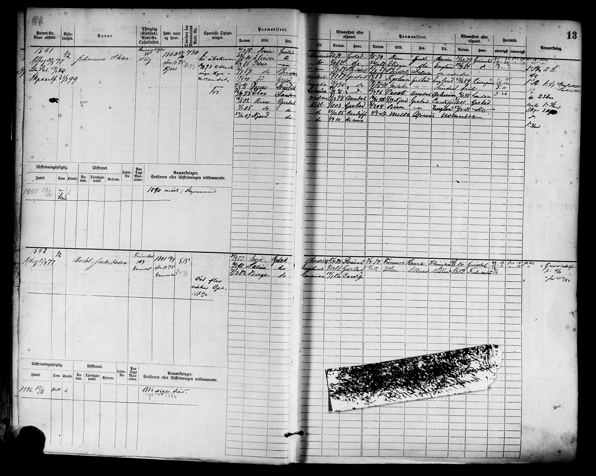 Grimstad mønstringskrets, AV/SAK-2031-0013/F/Fb/L0003: Hovedrulle nr 1517-2276, F-6, 1877-1888, p. 16