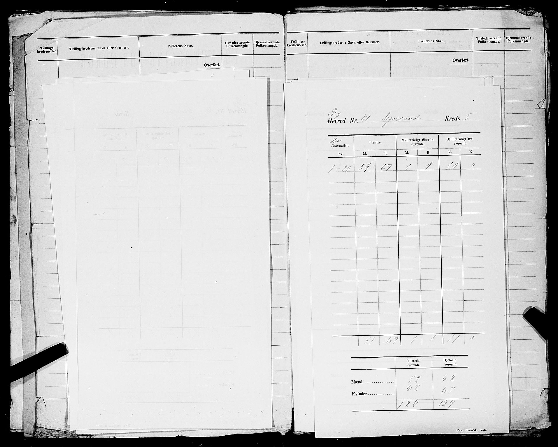 SAST, 1900 census for Egersund, 1900, p. 8