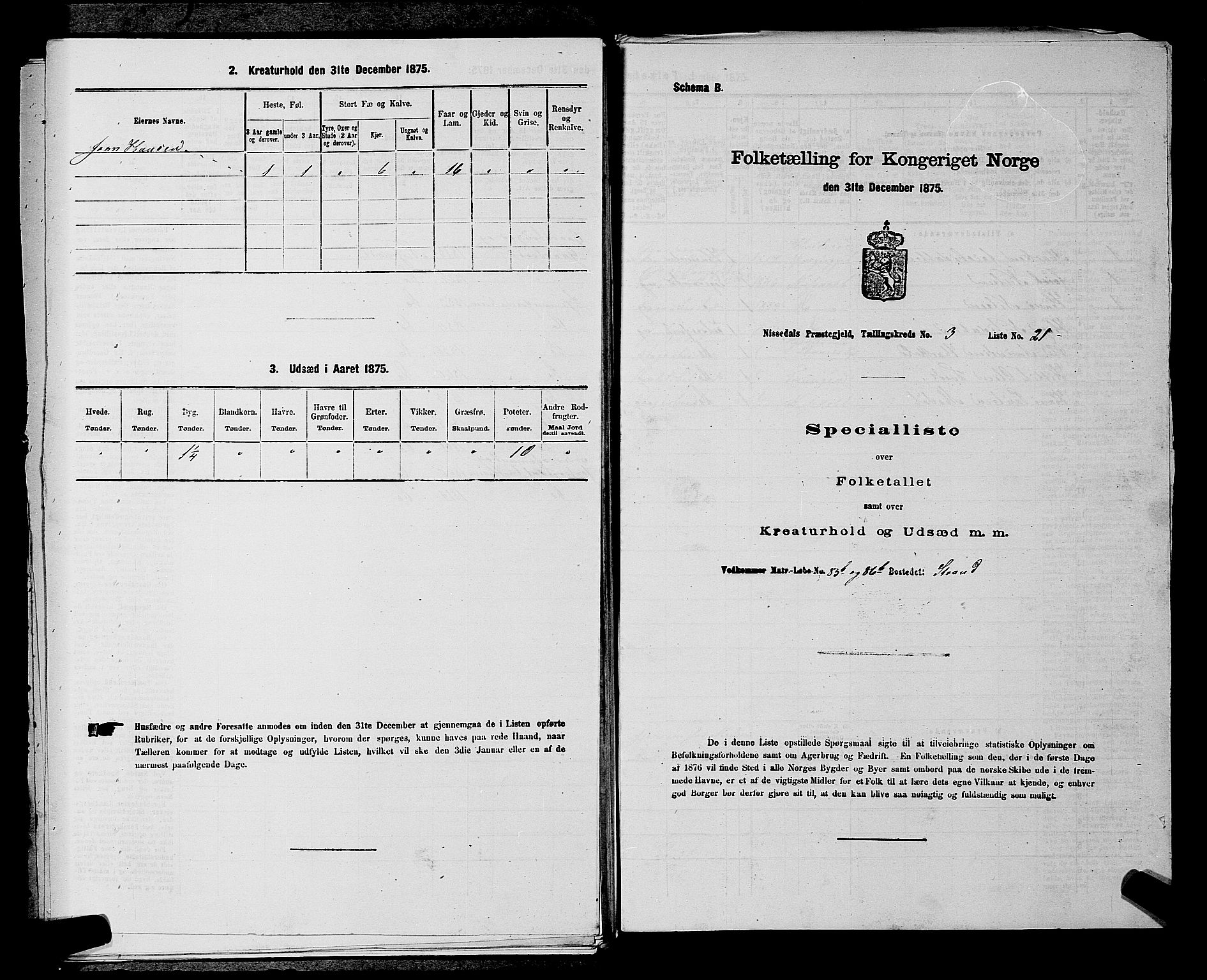 SAKO, 1875 census for 0830P Nissedal, 1875, p. 275