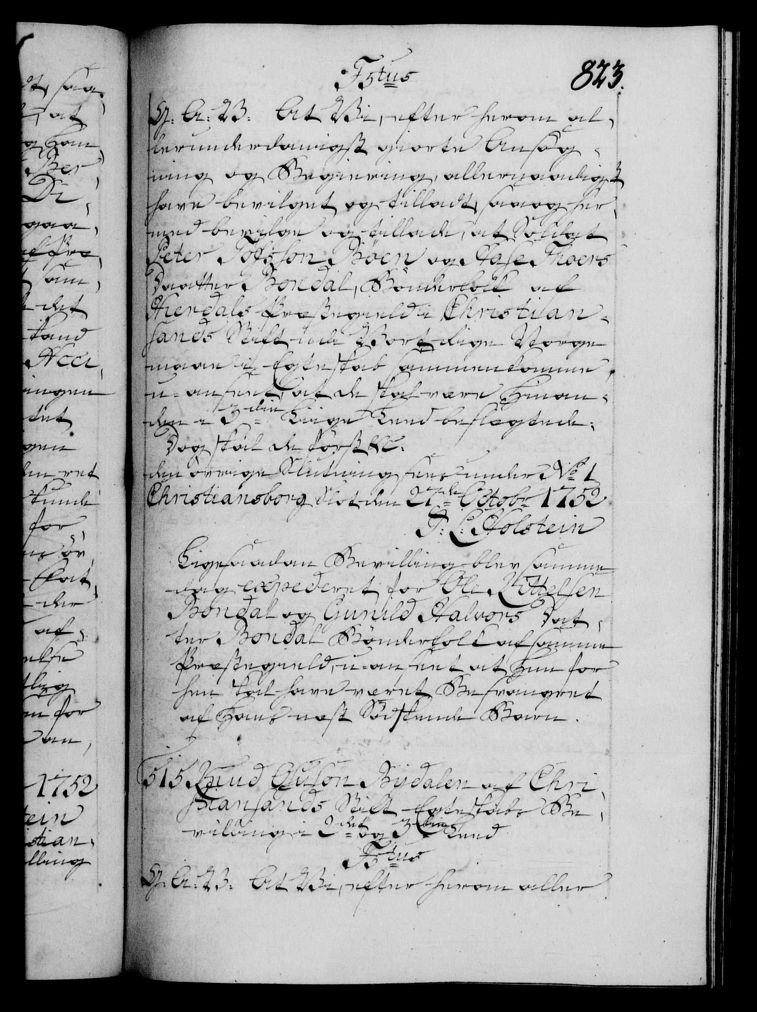 Danske Kanselli 1572-1799, RA/EA-3023/F/Fc/Fca/Fcaa/L0037: Norske registre, 1751-1752, p. 823a