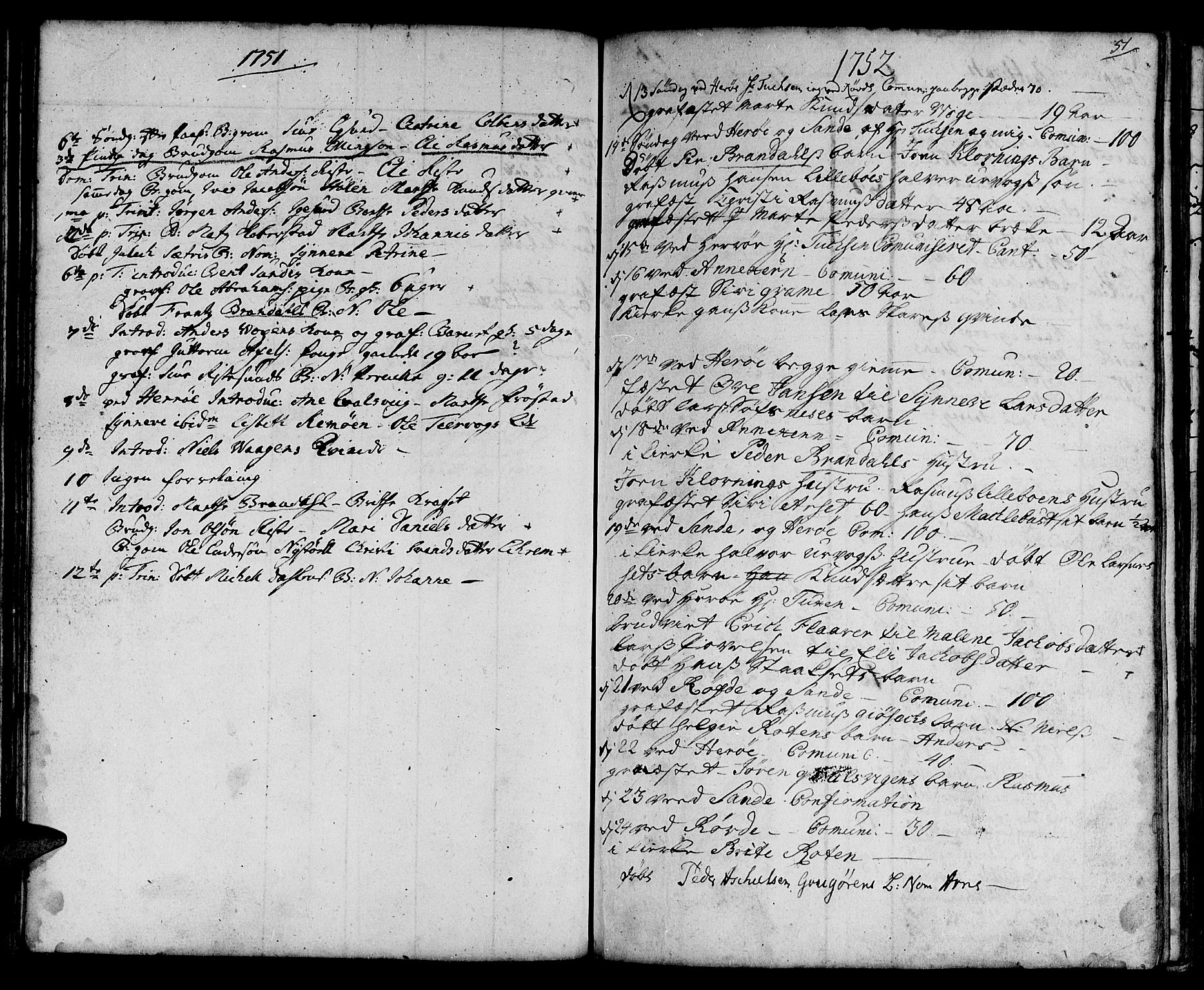 Ministerialprotokoller, klokkerbøker og fødselsregistre - Møre og Romsdal, AV/SAT-A-1454/507/L0066: Parish register (official) no. 507A01, 1731-1766, p. 51