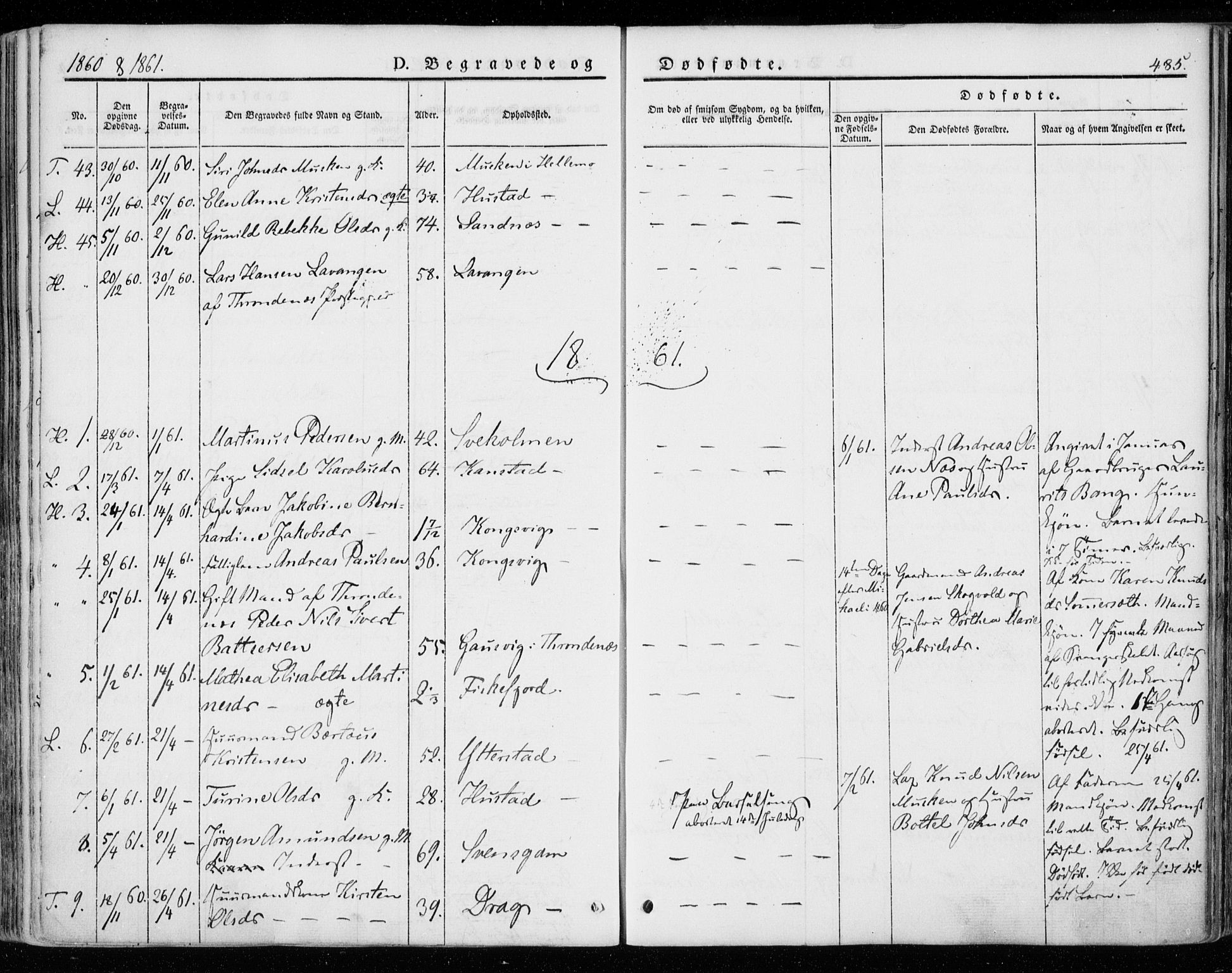 Ministerialprotokoller, klokkerbøker og fødselsregistre - Nordland, SAT/A-1459/872/L1033: Parish register (official) no. 872A08, 1840-1863, p. 485