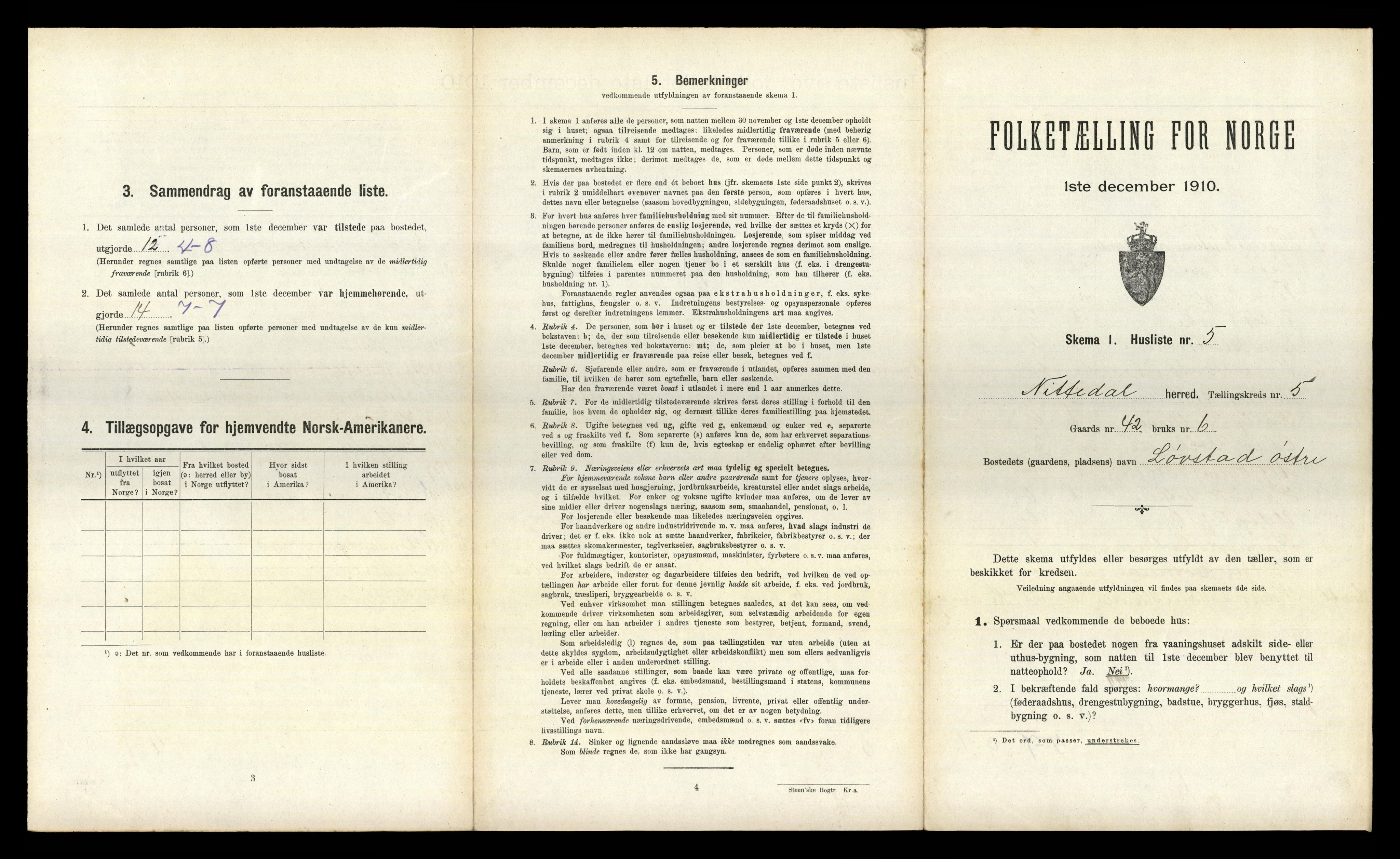 RA, 1910 census for Nittedal, 1910, p. 787