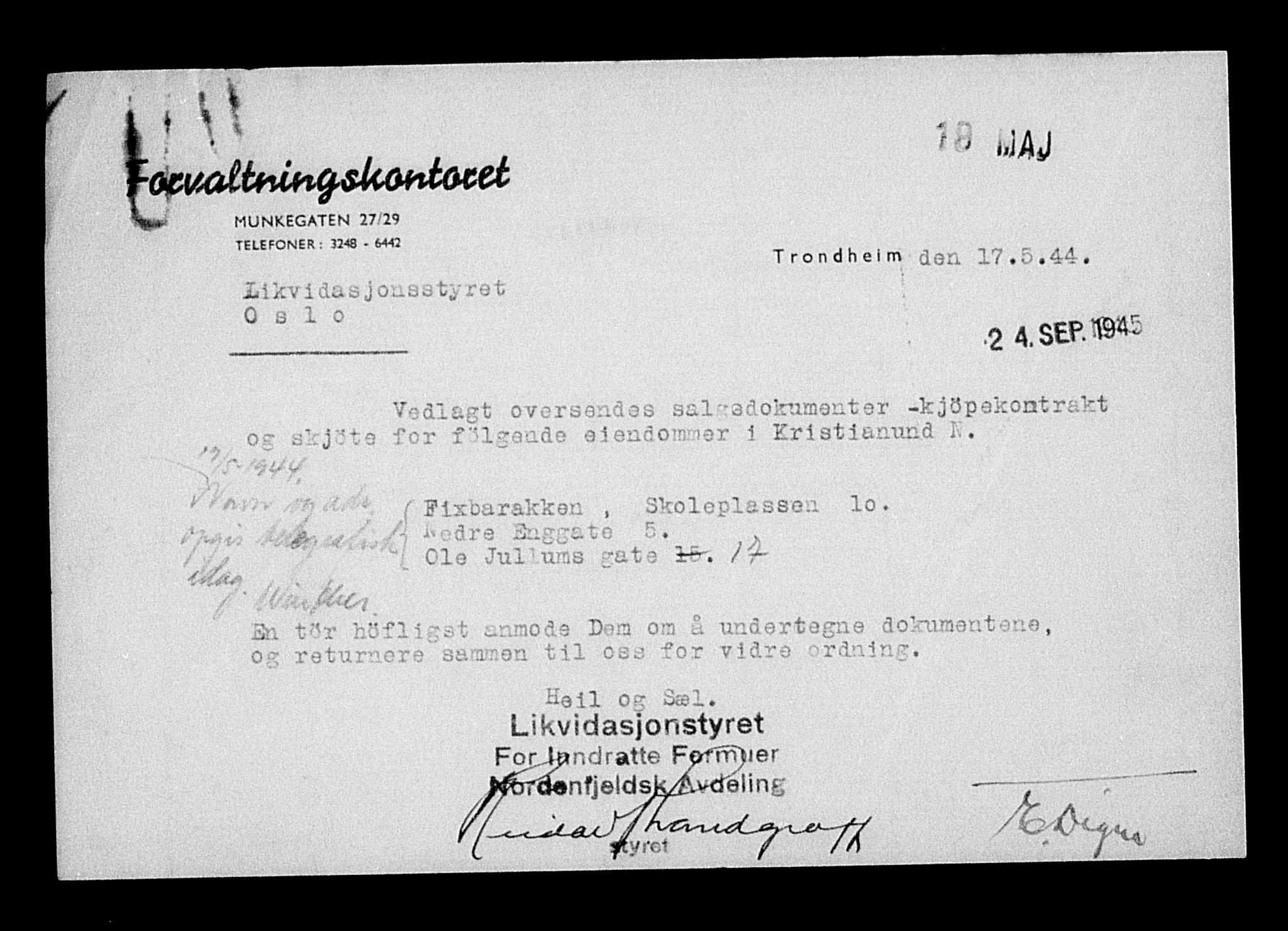 Justisdepartementet, Tilbakeføringskontoret for inndratte formuer, AV/RA-S-1564/H/Hc/Hcb/L0913: --, 1945-1947, p. 284