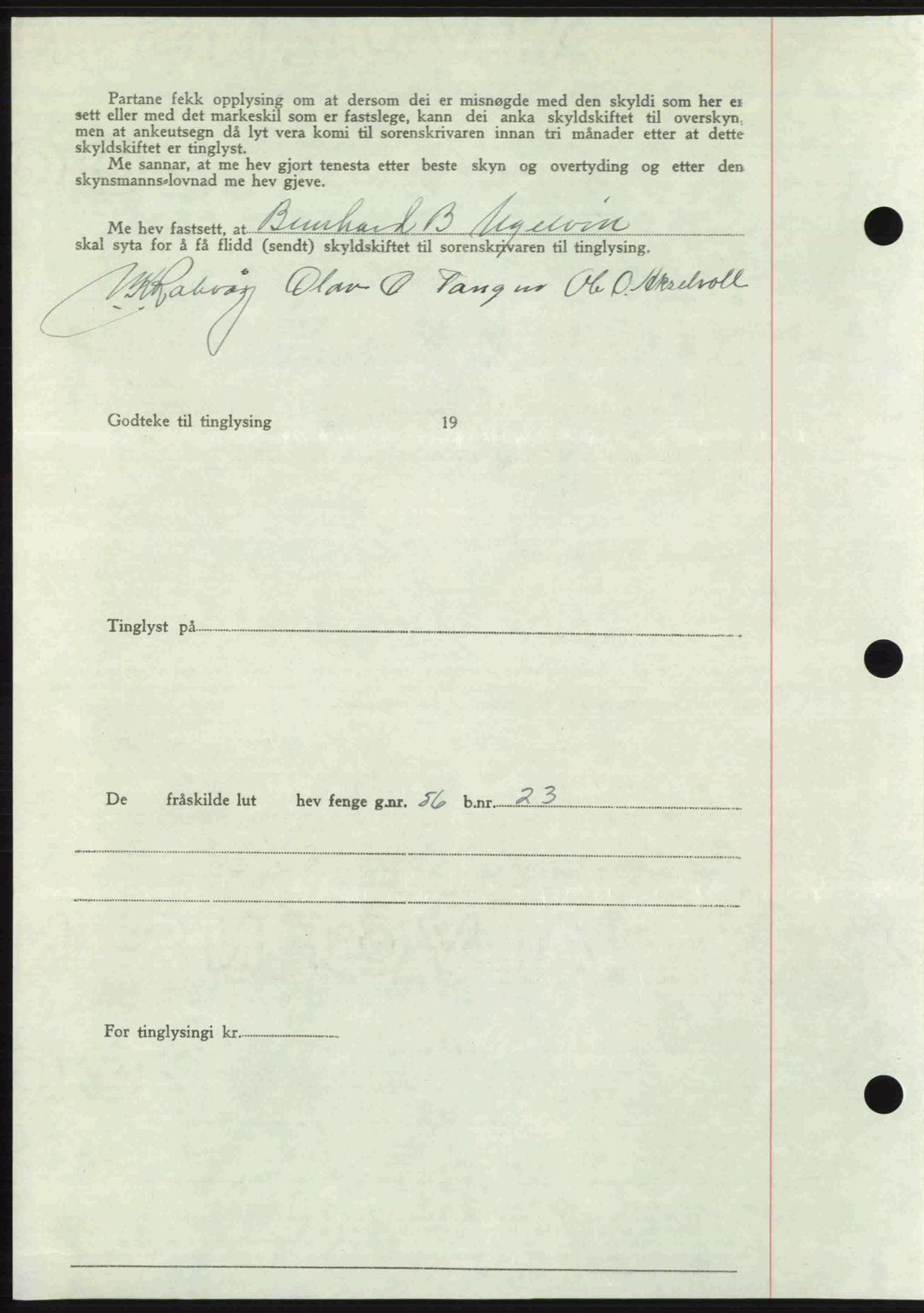 Romsdal sorenskriveri, AV/SAT-A-4149/1/2/2C: Mortgage book no. A23, 1947-1947, Diary no: : 1093/1947