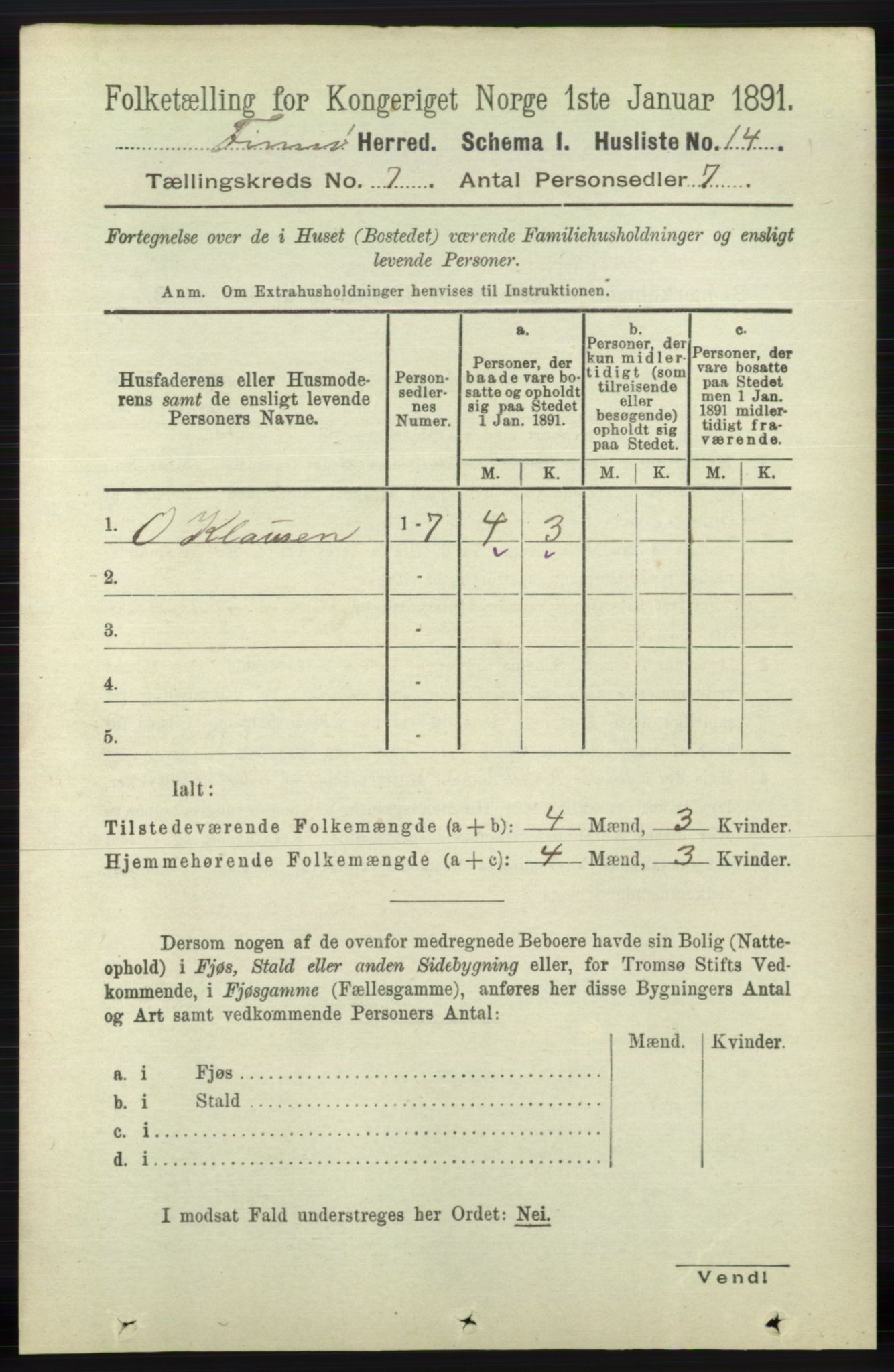 RA, 1891 census for 1141 Finnøy, 1891, p. 1500