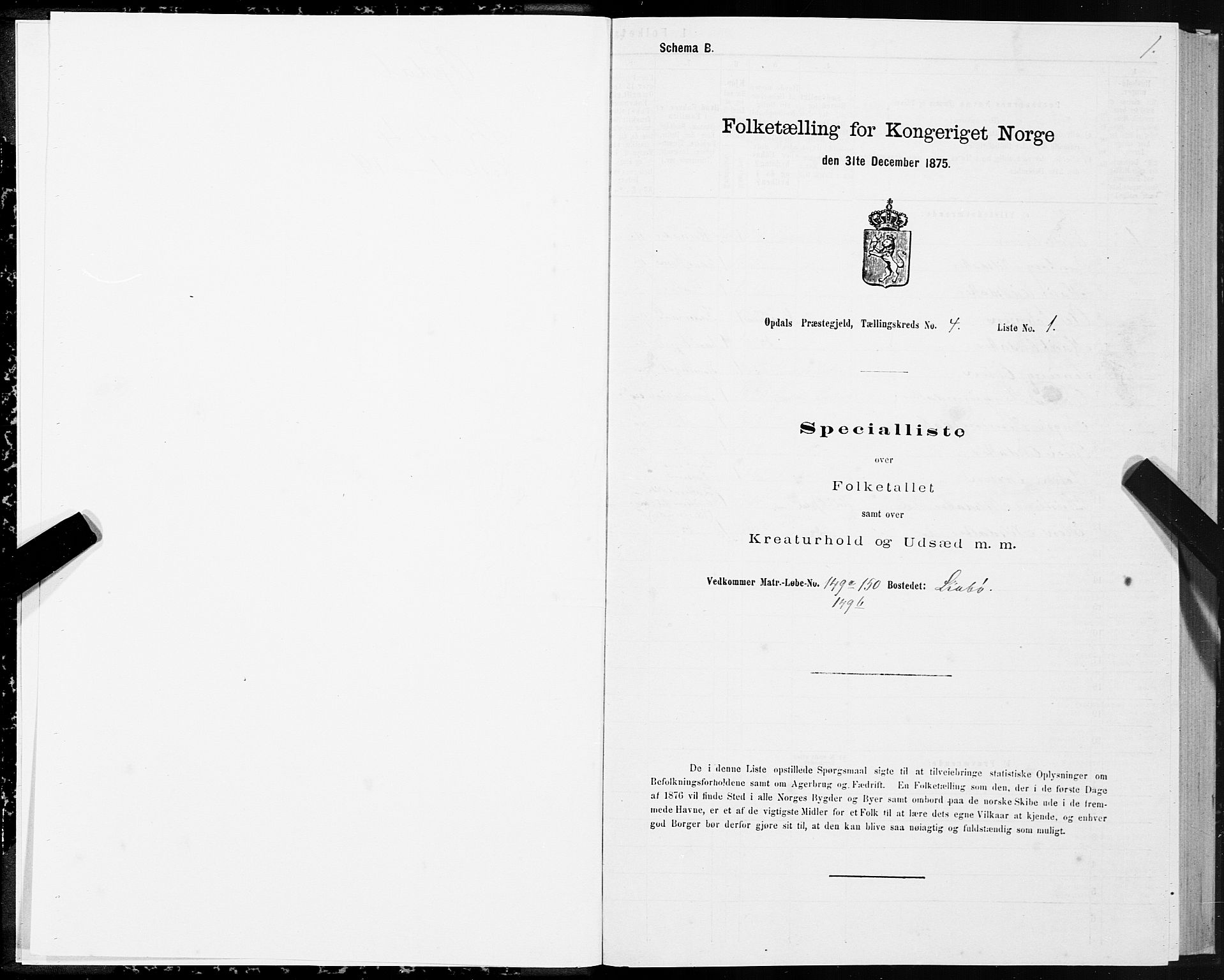 SAT, 1875 census for 1634P Oppdal, 1875, p. 3001