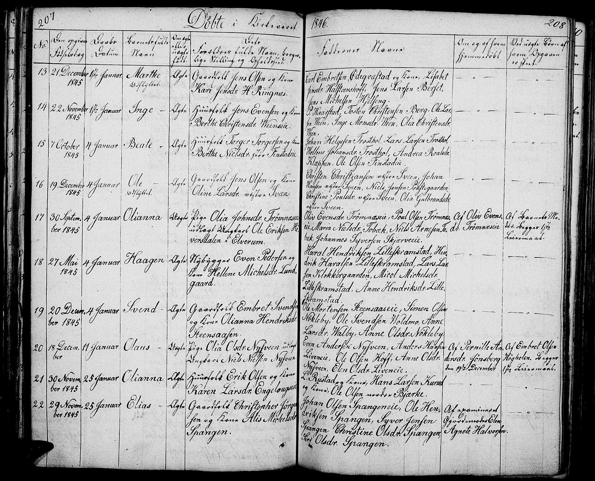 Løten prestekontor, AV/SAH-PREST-022/L/La/L0002: Parish register (copy) no. 2, 1832-1850, p. 207-208