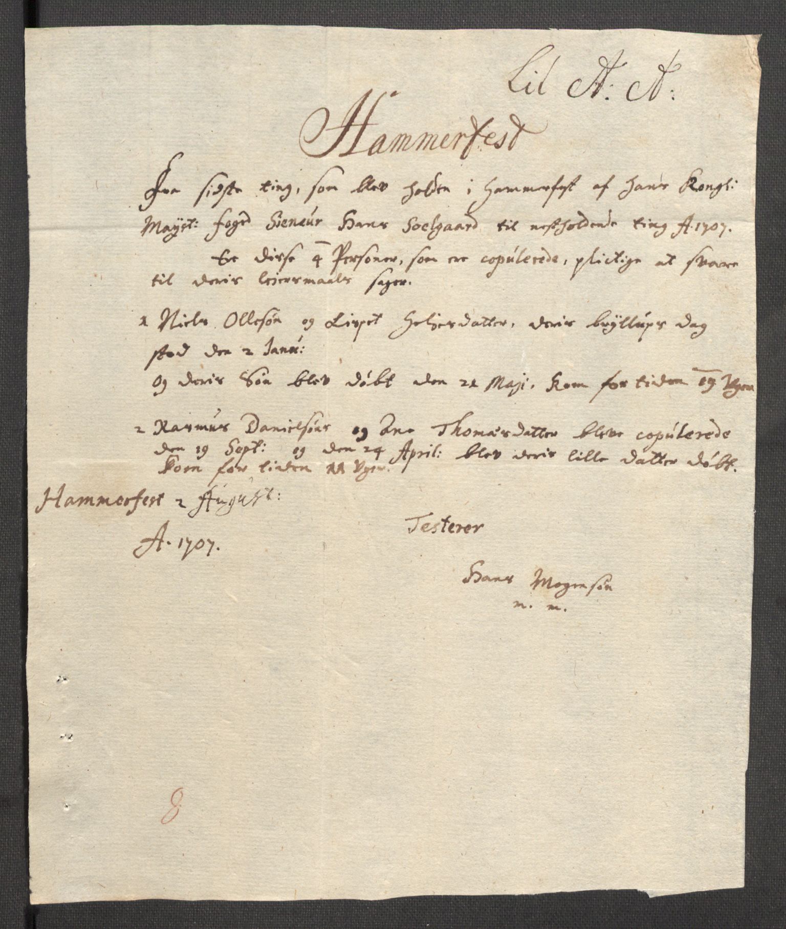 Rentekammeret inntil 1814, Reviderte regnskaper, Fogderegnskap, AV/RA-EA-4092/R69/L4854: Fogderegnskap Finnmark/Vardøhus, 1707-1708, p. 90