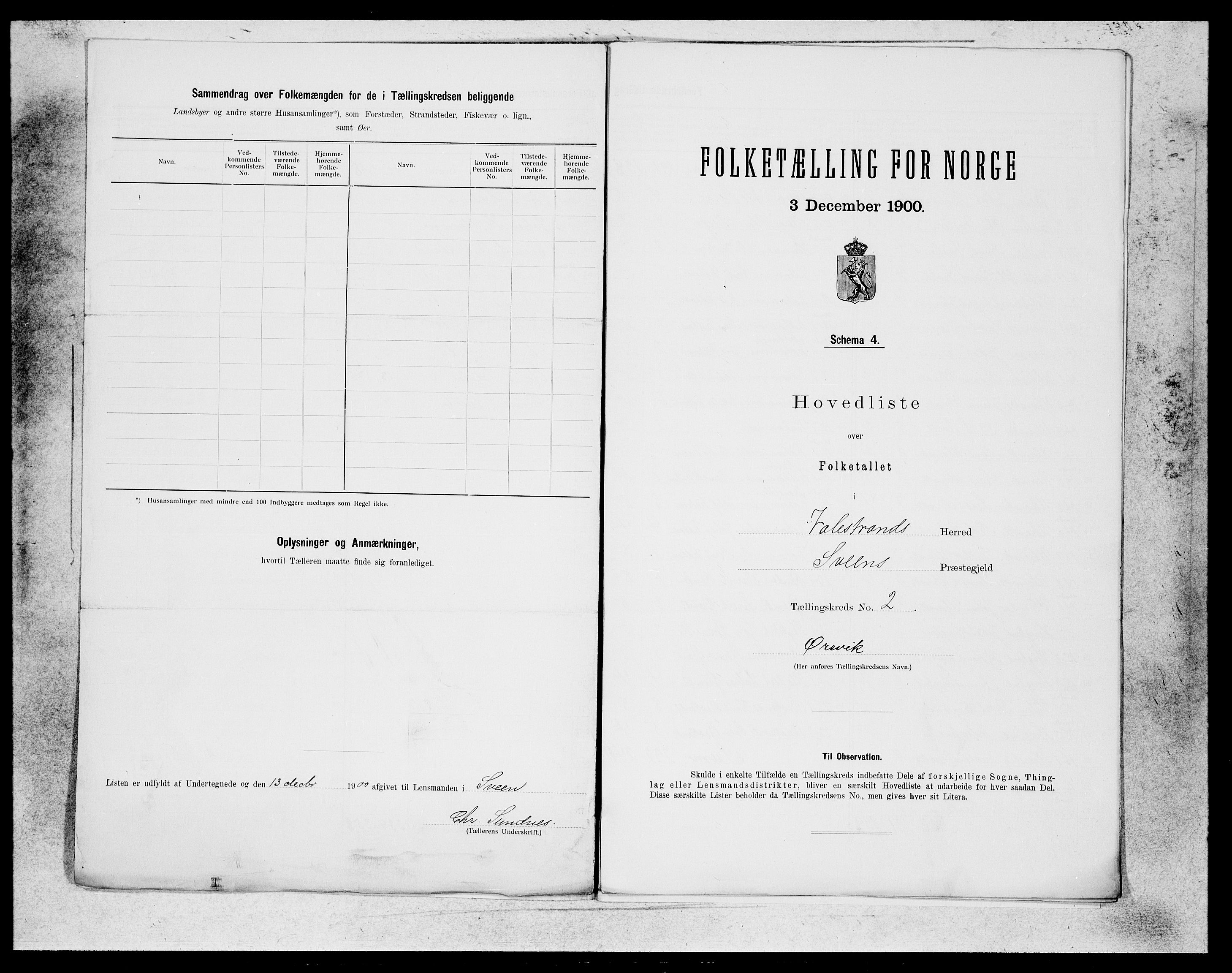 SAB, 1900 census for Valestrand, 1900, p. 3