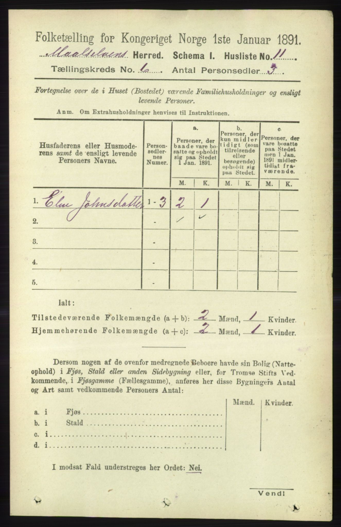 RA, 1891 census for 1924 Målselv, 1891, p. 2027