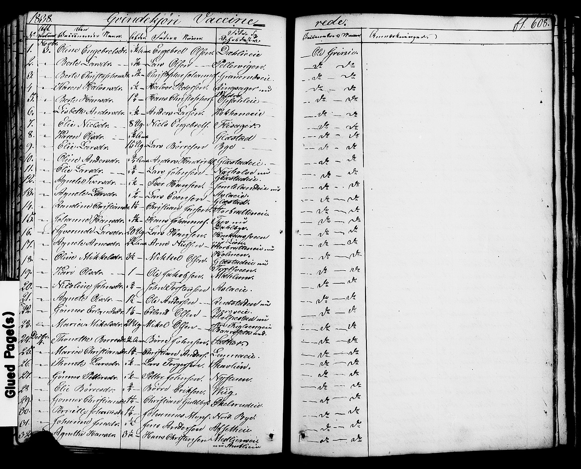 Ringsaker prestekontor, SAH/PREST-014/K/Ka/L0008: Parish register (official) no. 8, 1837-1850, p. 608