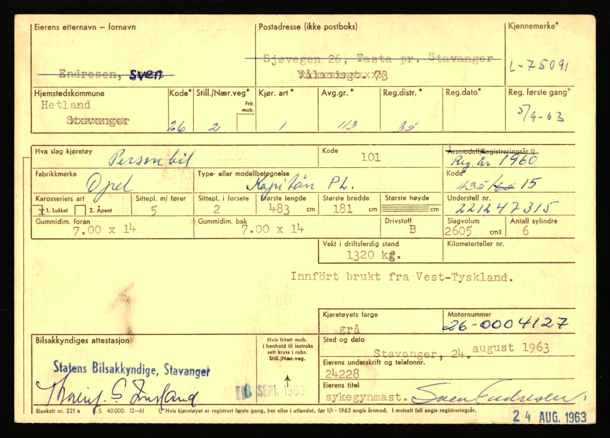 Stavanger trafikkstasjon, SAST/A-101942/0/F/L0068: L-75000 - L-76799, 1930-1971, p. 123