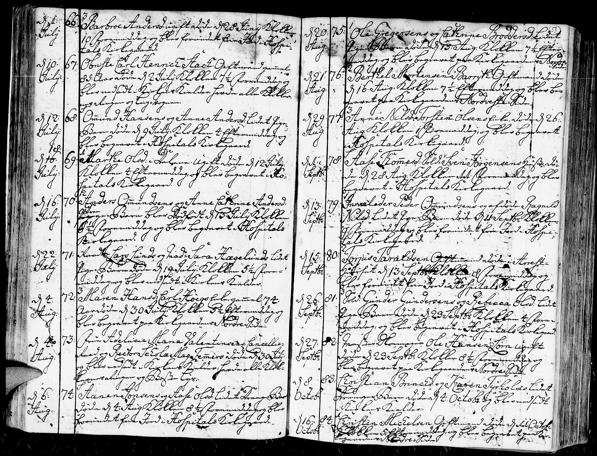 Kristiansand domprosti, AV/SAK-1112-0006/F/Fa/L0004: Parish register (official) no. A 4, 1762-1794, p. 53