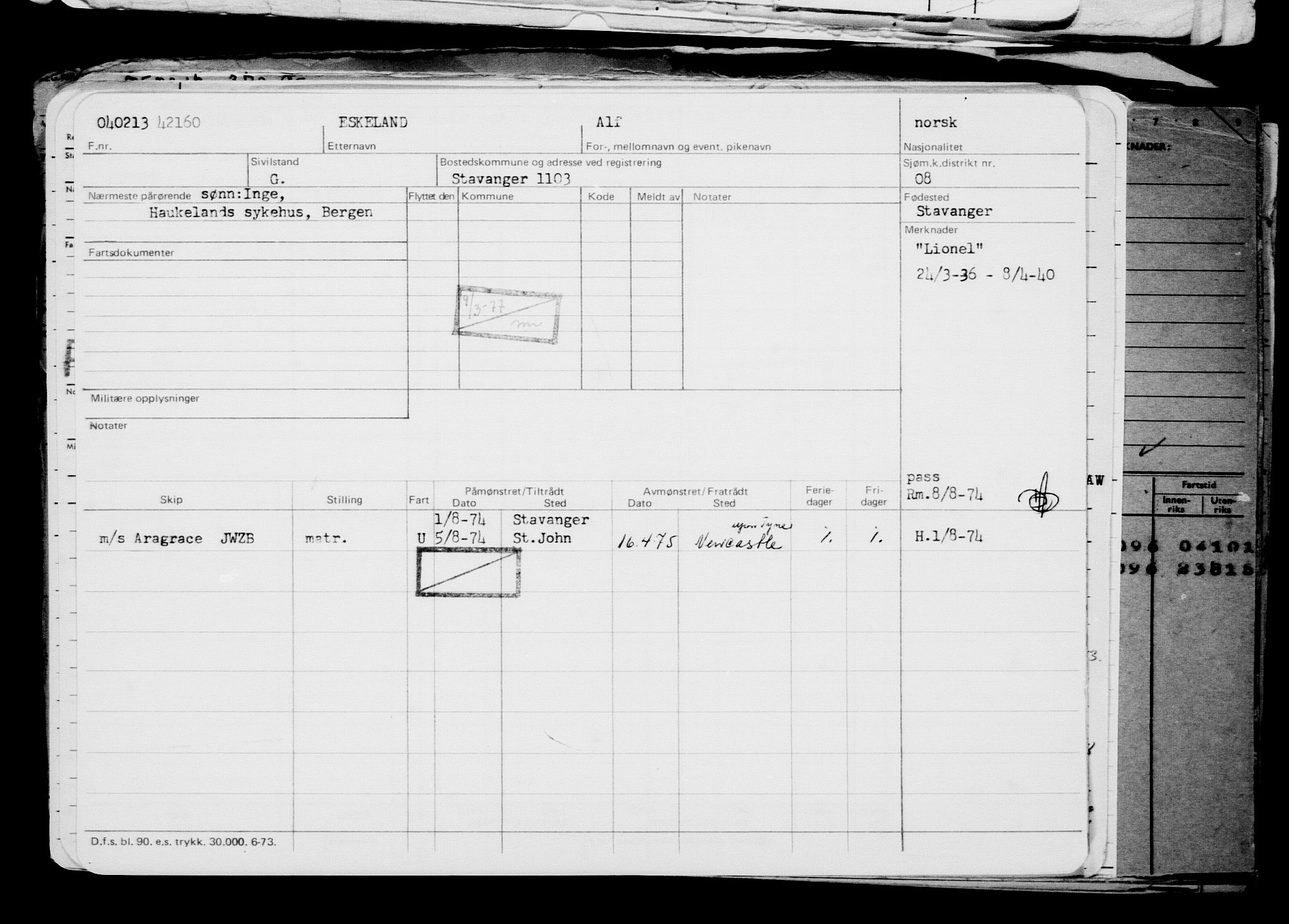 Direktoratet for sjømenn, AV/RA-S-3545/G/Gb/L0110: Hovedkort, 1913, p. 359