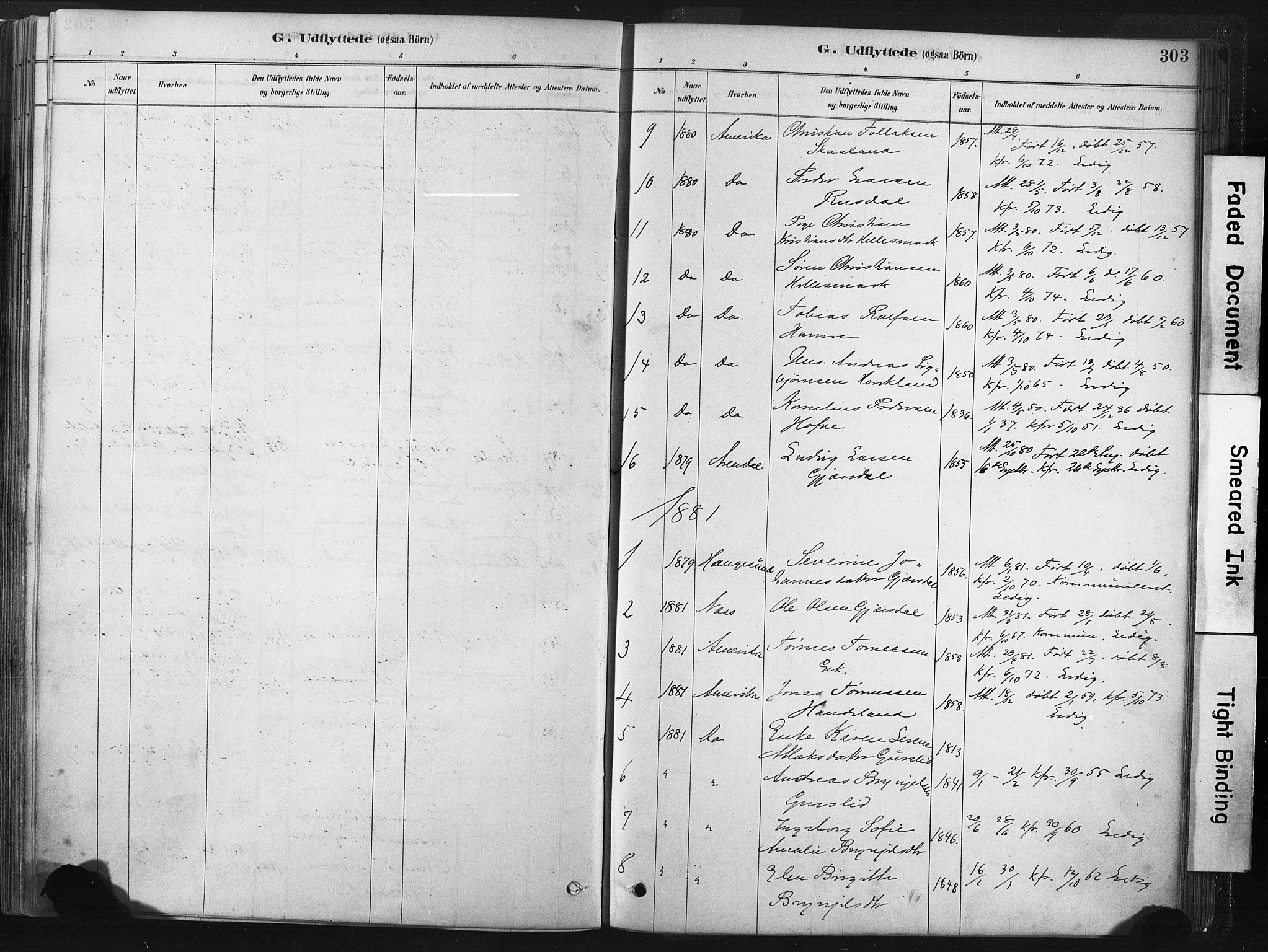 Lund sokneprestkontor, SAST/A-101809/S06/L0011: Parish register (official) no. A 10, 1877-1904, p. 303