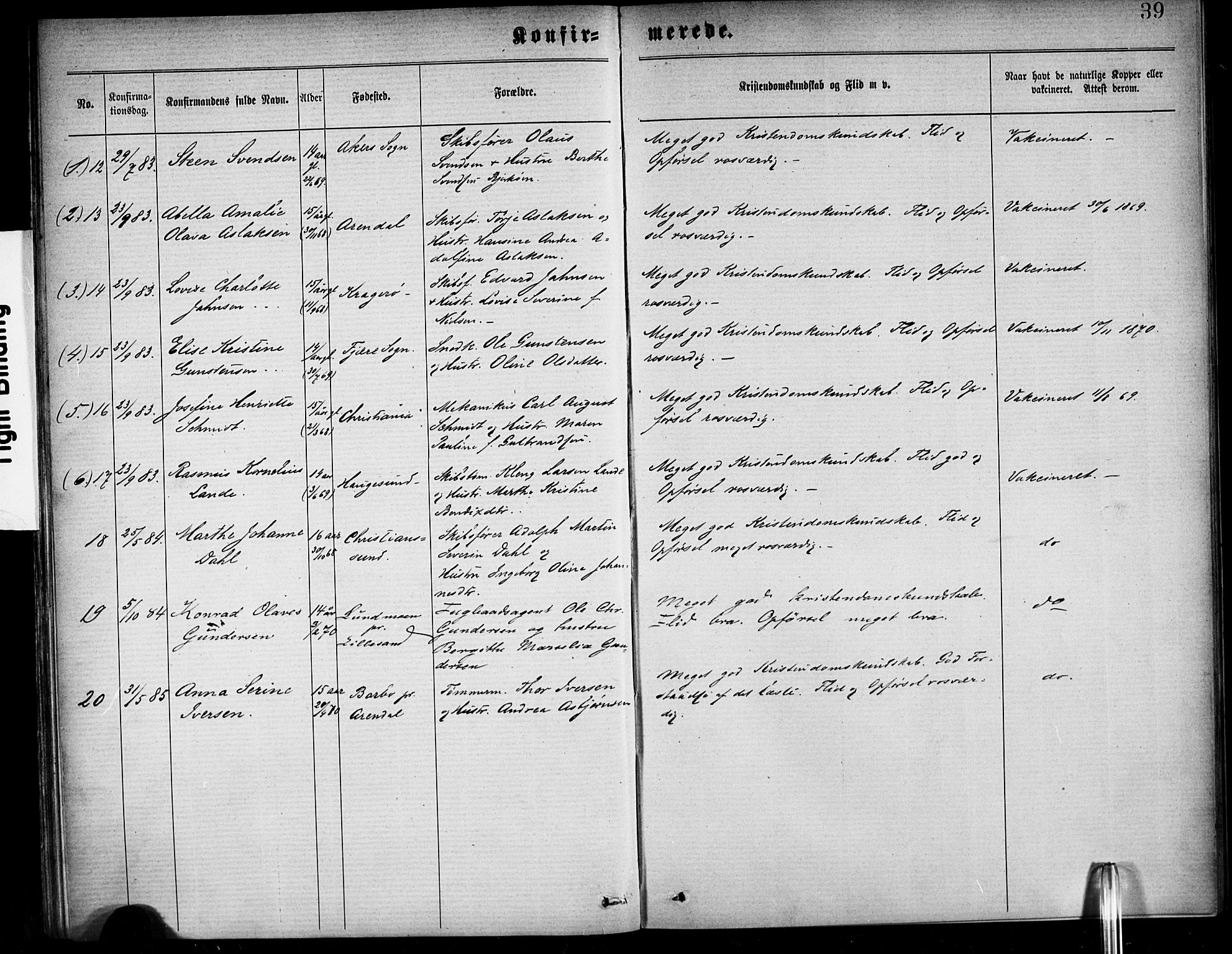 Den norske sjømannsmisjon i utlandet/New York, AV/SAB-SAB/PA-0110/H/Ha/L0001: Parish register (official) no. A 1, 1878-1885, p. 39