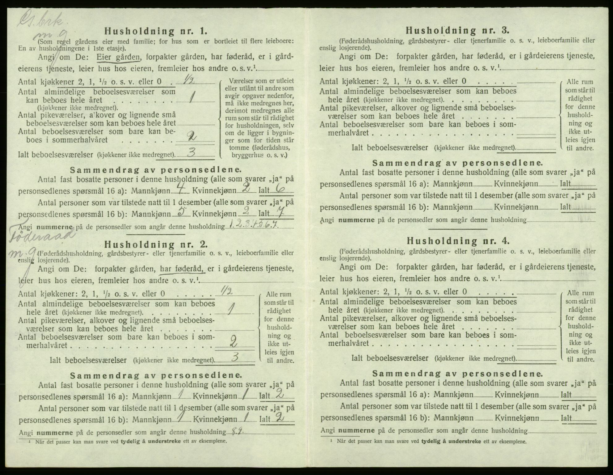 SAB, 1920 census for Bremnes, 1920, p. 122