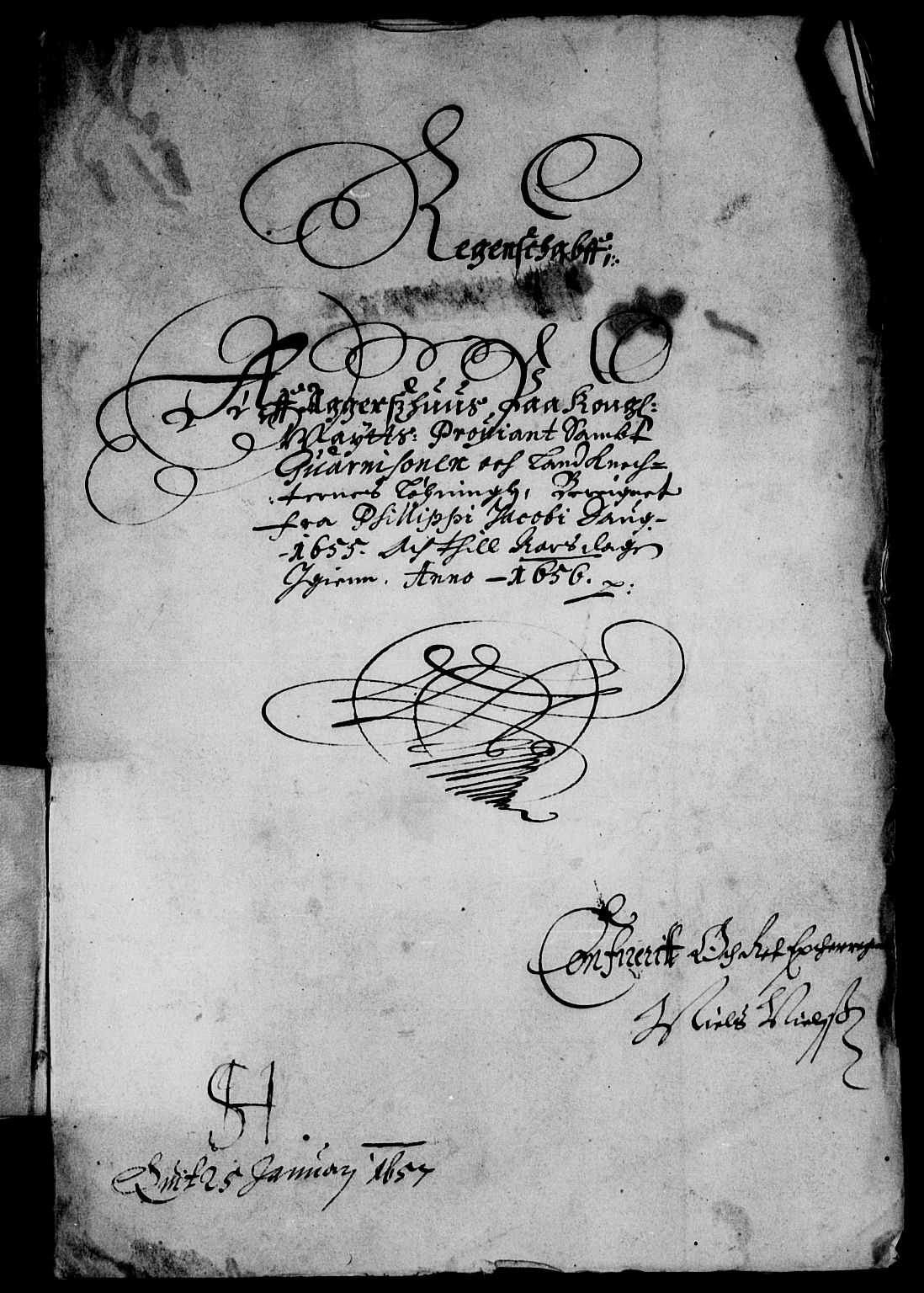 Rentekammeret inntil 1814, Reviderte regnskaper, Lensregnskaper, RA/EA-5023/R/Rb/Rba/L0233: Akershus len, 1655-1656