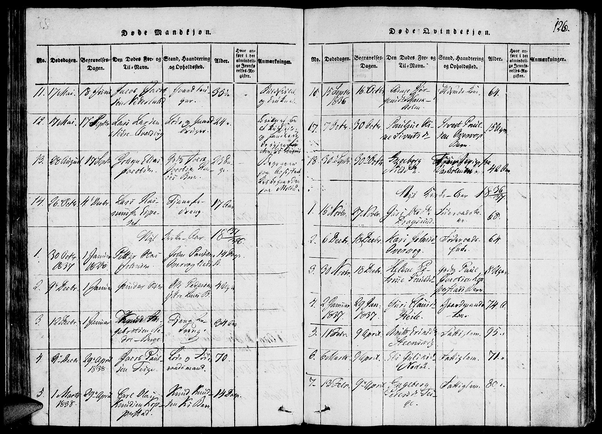 Ministerialprotokoller, klokkerbøker og fødselsregistre - Møre og Romsdal, AV/SAT-A-1454/507/L0069: Parish register (official) no. 507A04, 1816-1841, p. 126