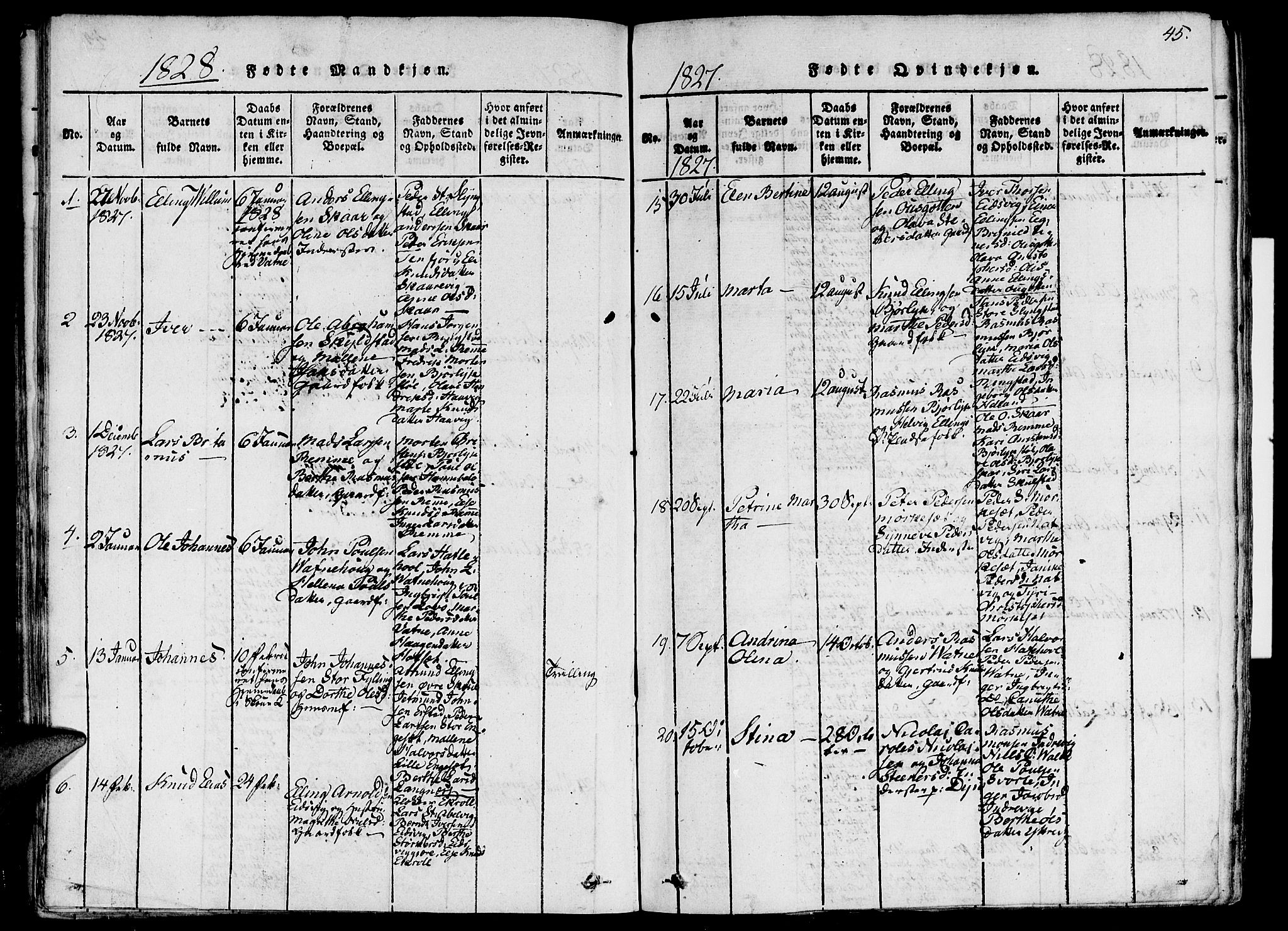 Ministerialprotokoller, klokkerbøker og fødselsregistre - Møre og Romsdal, AV/SAT-A-1454/524/L0351: Parish register (official) no. 524A03, 1816-1838, p. 45