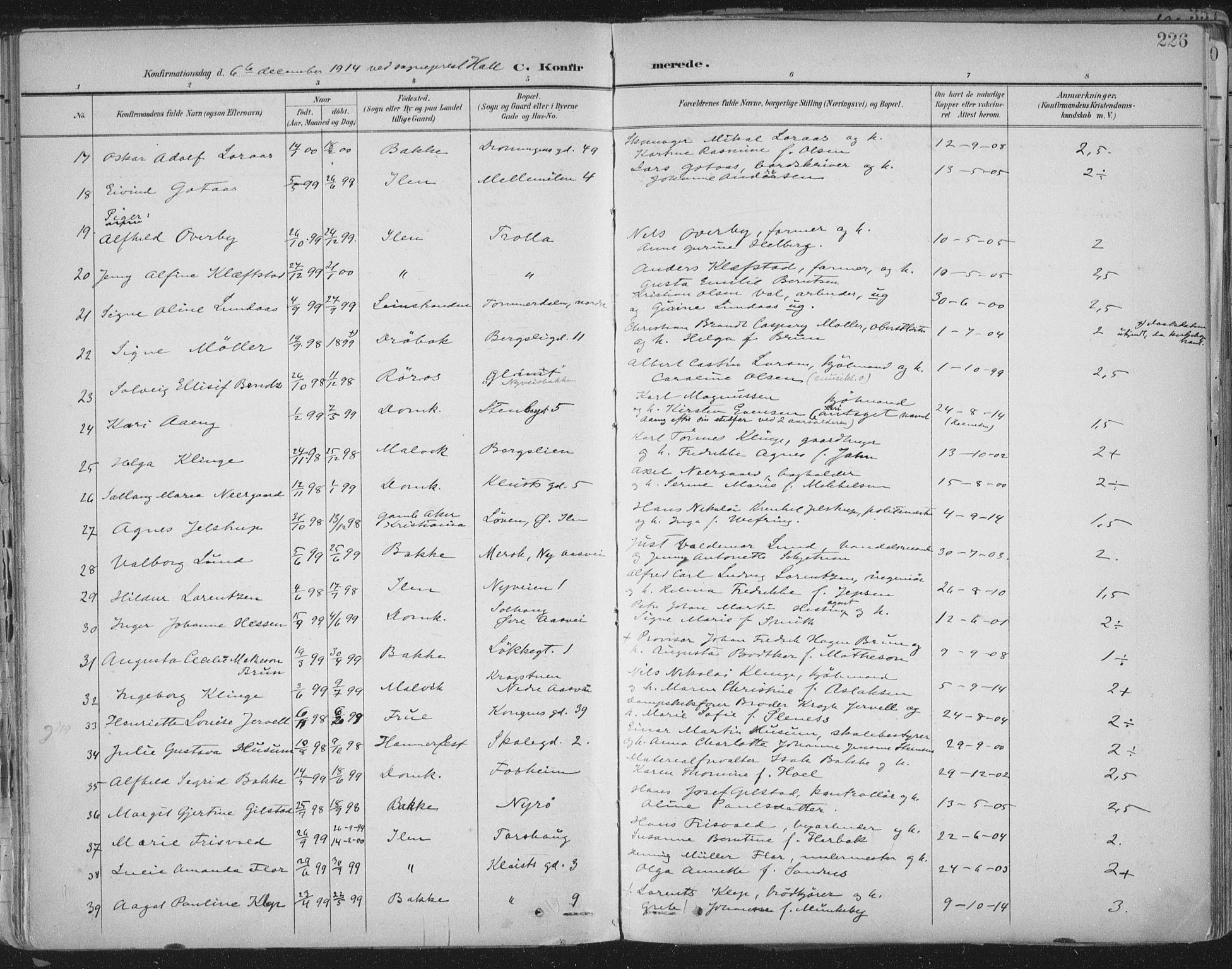 Ministerialprotokoller, klokkerbøker og fødselsregistre - Sør-Trøndelag, AV/SAT-A-1456/603/L0167: Parish register (official) no. 603A06, 1896-1932, p. 226