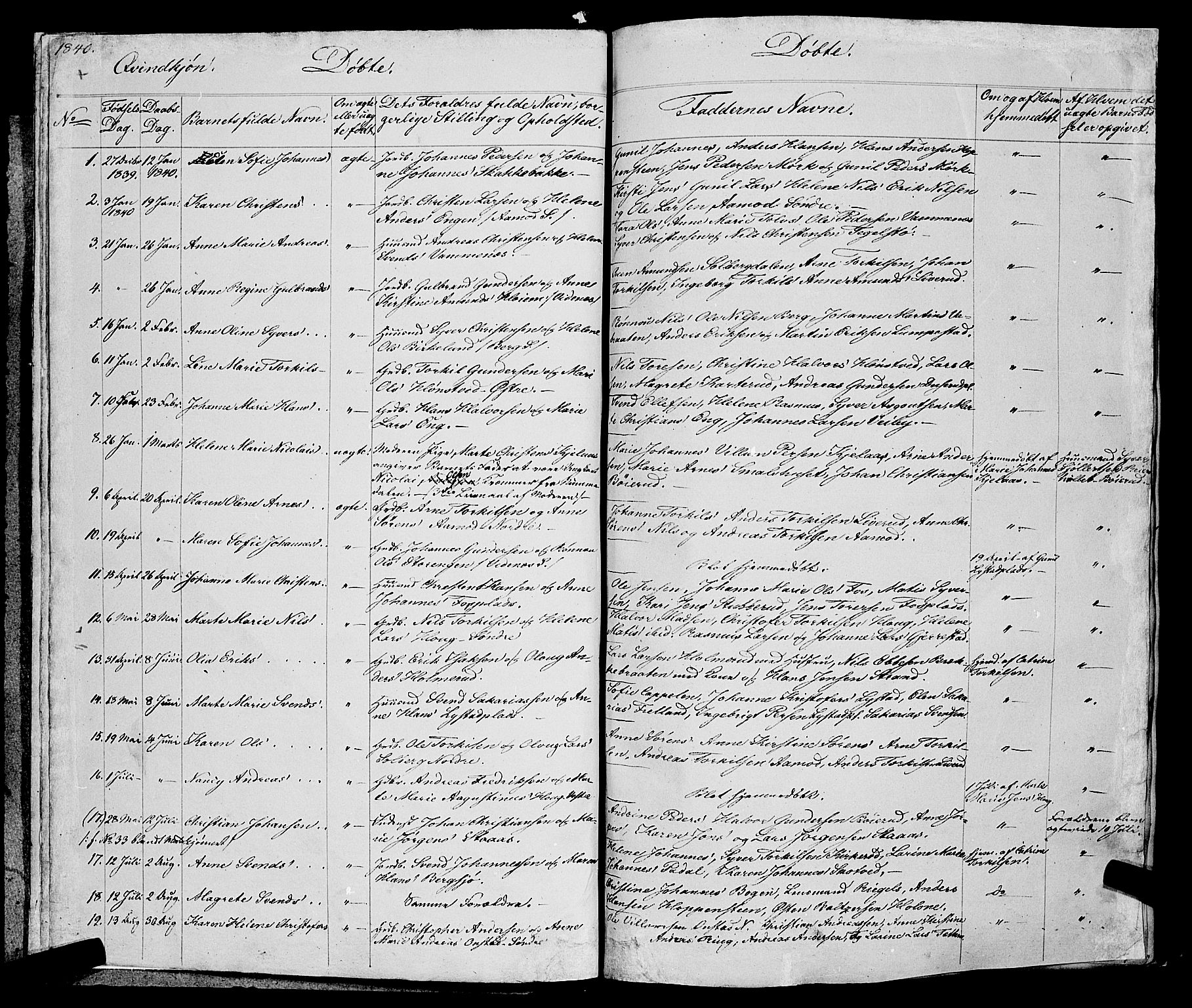 Skiptvet prestekontor Kirkebøker, AV/SAO-A-20009/F/Fa/L0006: Parish register (official) no. 6, 1839-1860, p. 5