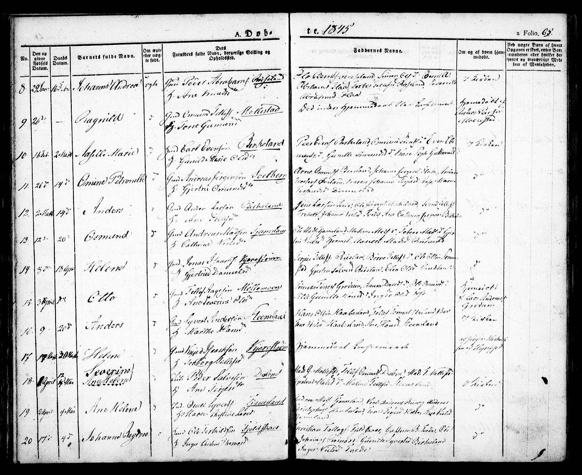 Birkenes sokneprestkontor, SAK/1111-0004/F/Fa/L0001: Parish register (official) no. A 1, 1829-1849, p. 65