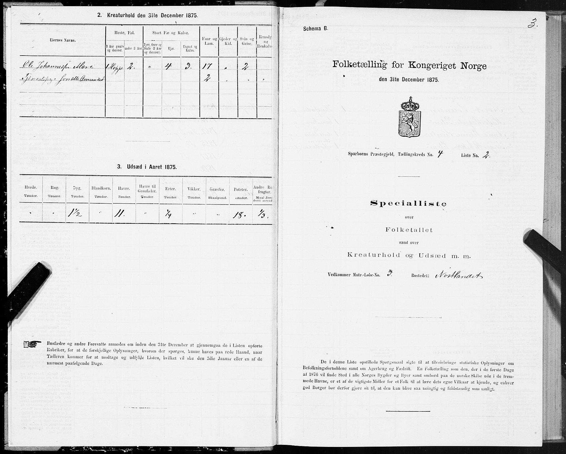 SAT, 1875 census for 1731P Sparbu, 1875, p. 2003