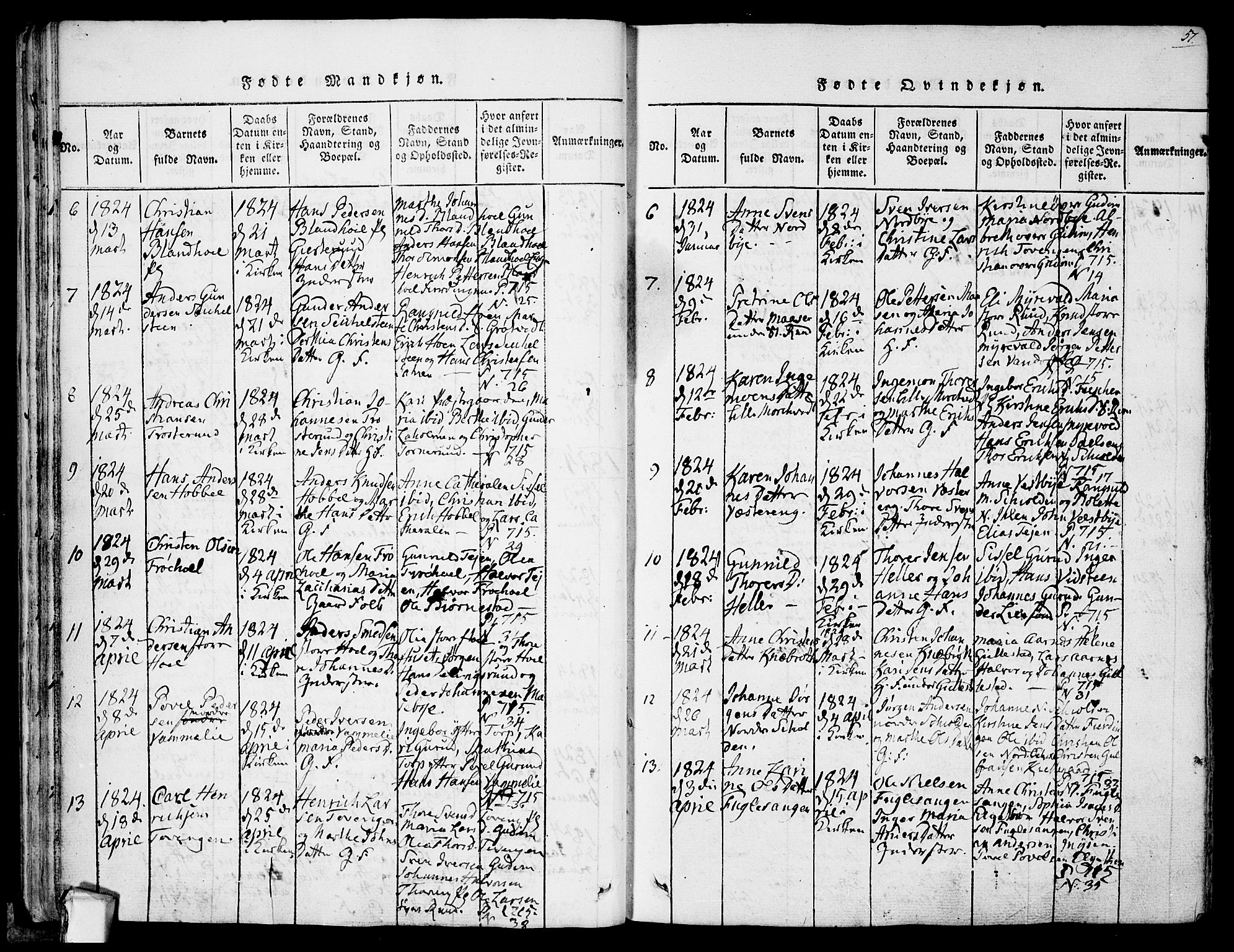 Askim prestekontor Kirkebøker, AV/SAO-A-10900/F/Fa/L0004: Parish register (official) no. 4, 1817-1846, p. 56-57