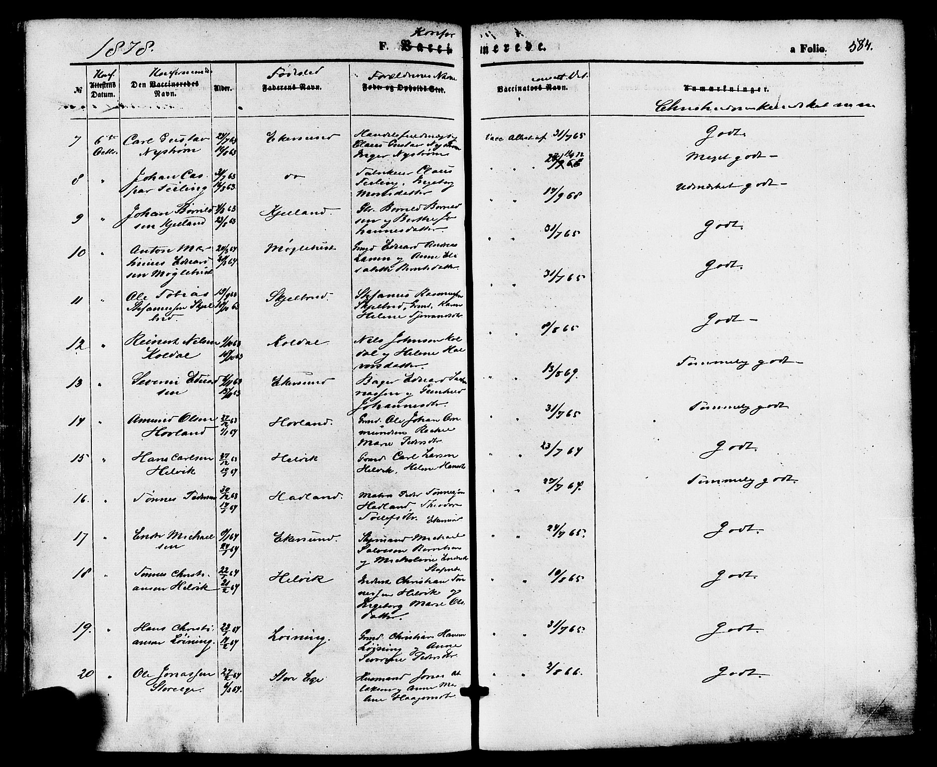 Eigersund sokneprestkontor, AV/SAST-A-101807/S08/L0014: Parish register (official) no. A 13, 1866-1878, p. 584