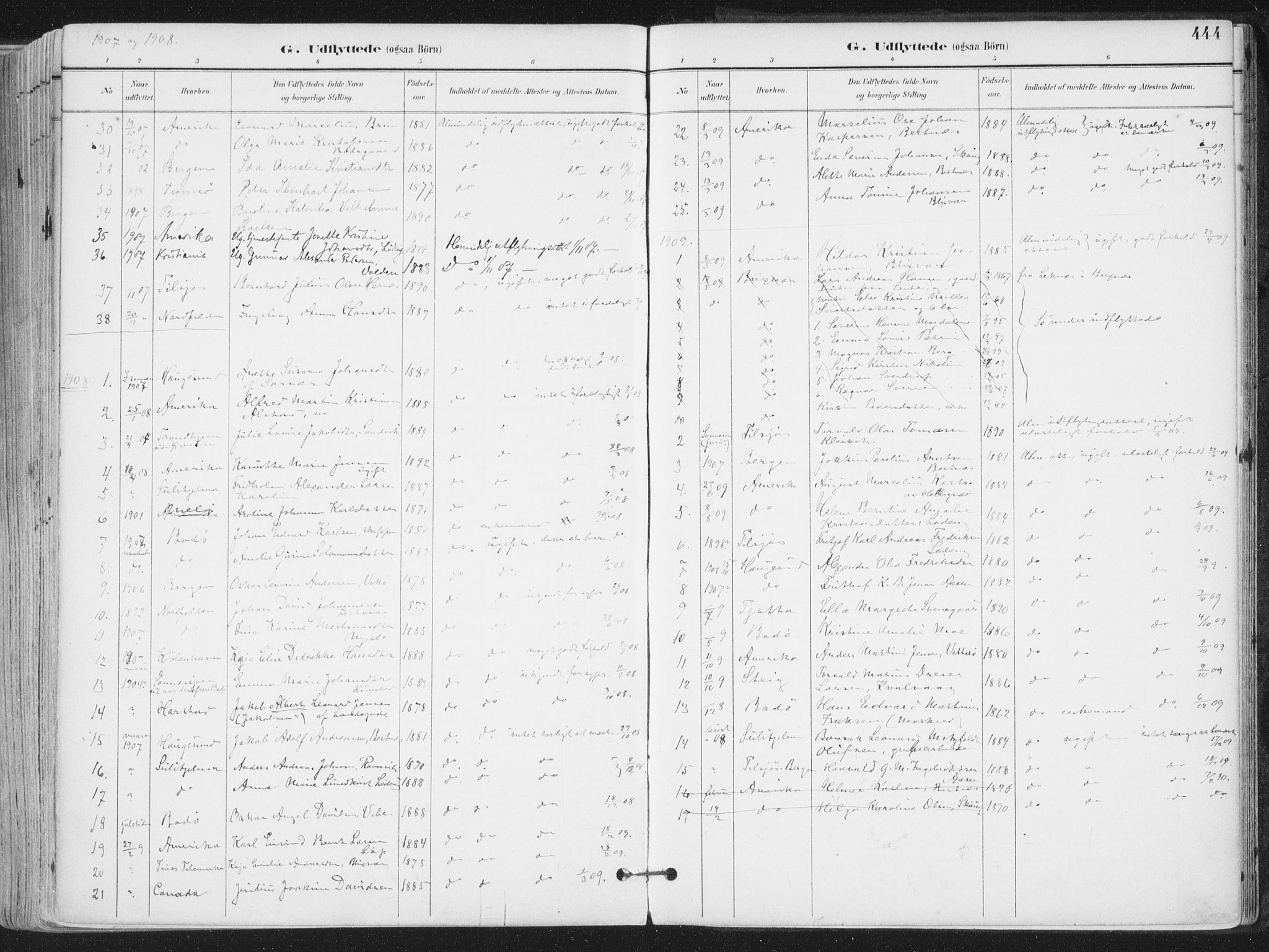 Ministerialprotokoller, klokkerbøker og fødselsregistre - Nordland, AV/SAT-A-1459/802/L0055: Parish register (official) no. 802A02, 1894-1915, p. 444