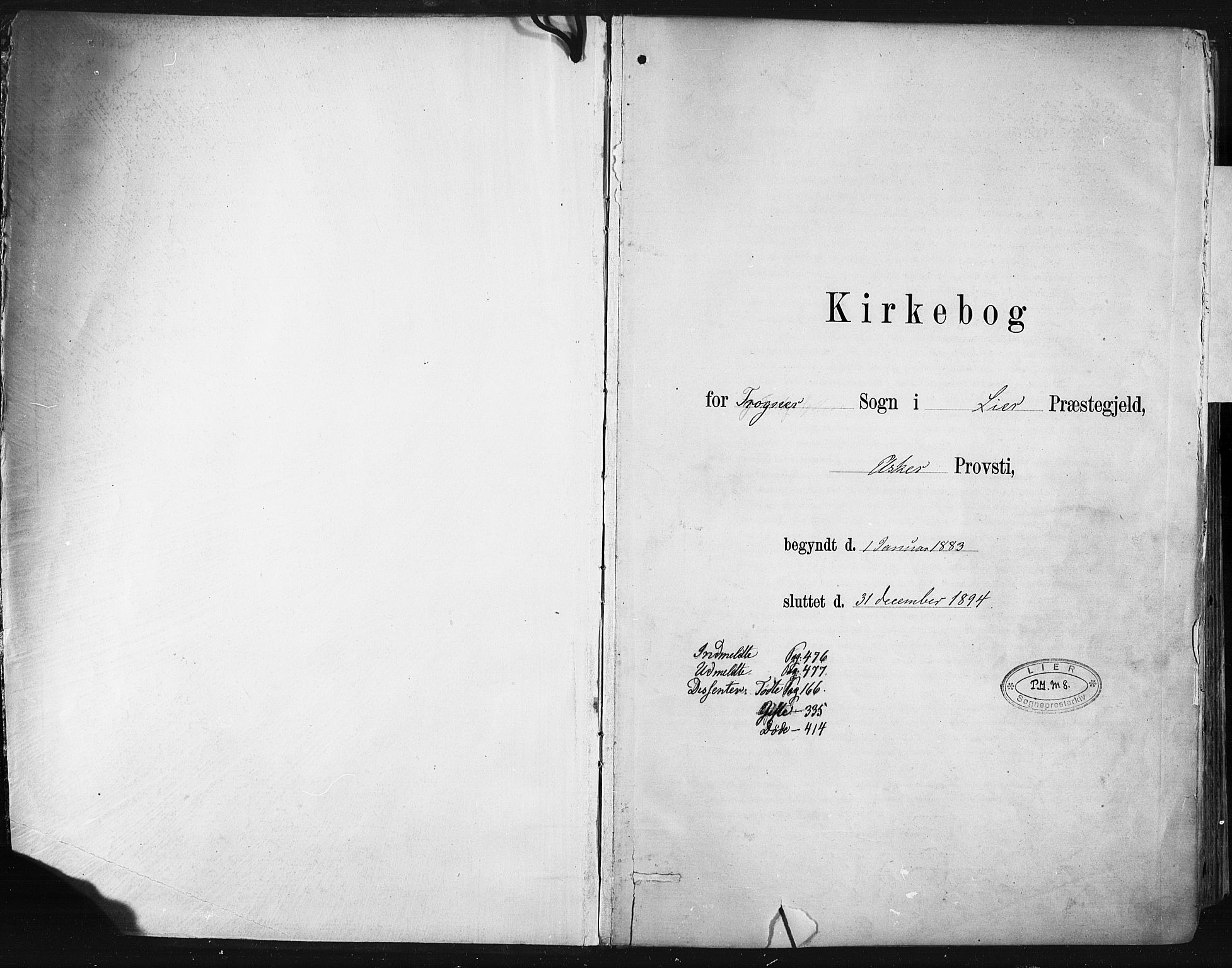 Lier kirkebøker, SAKO/A-230/F/Fa/L0015: Parish register (official) no. I 15, 1883-1894