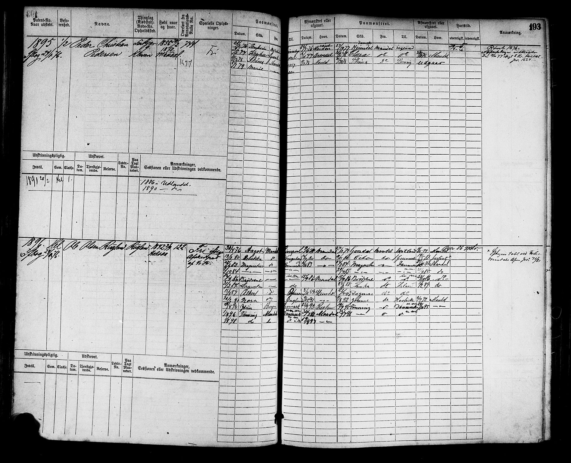 Mandal mønstringskrets, AV/SAK-2031-0016/F/Fb/L0003: Hovedrulle nr 1513-2278, L-8, 1873-1920, p. 197