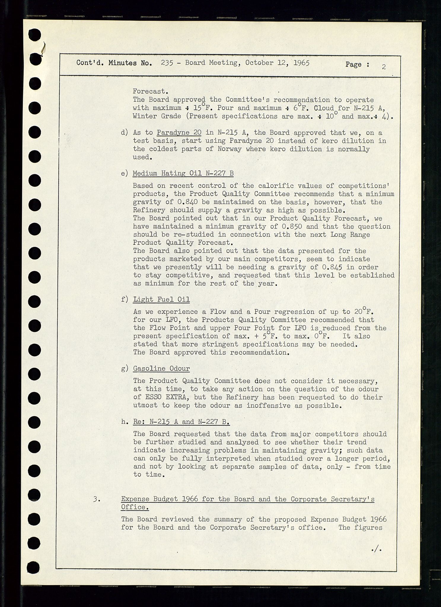 Pa 0982 - Esso Norge A/S, AV/SAST-A-100448/A/Aa/L0002/0001: Den administrerende direksjon Board minutes (styrereferater) / Den administrerende direksjon Board minutes (styrereferater), 1965, p. 38