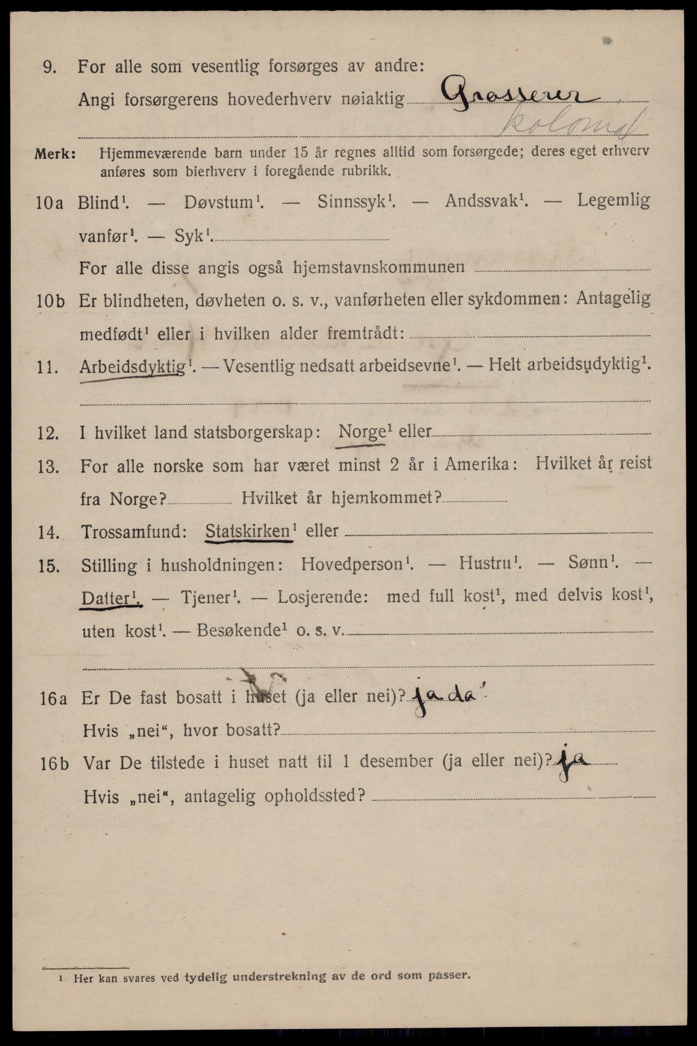 SAST, 1920 census for Stavanger, 1920, p. 94719