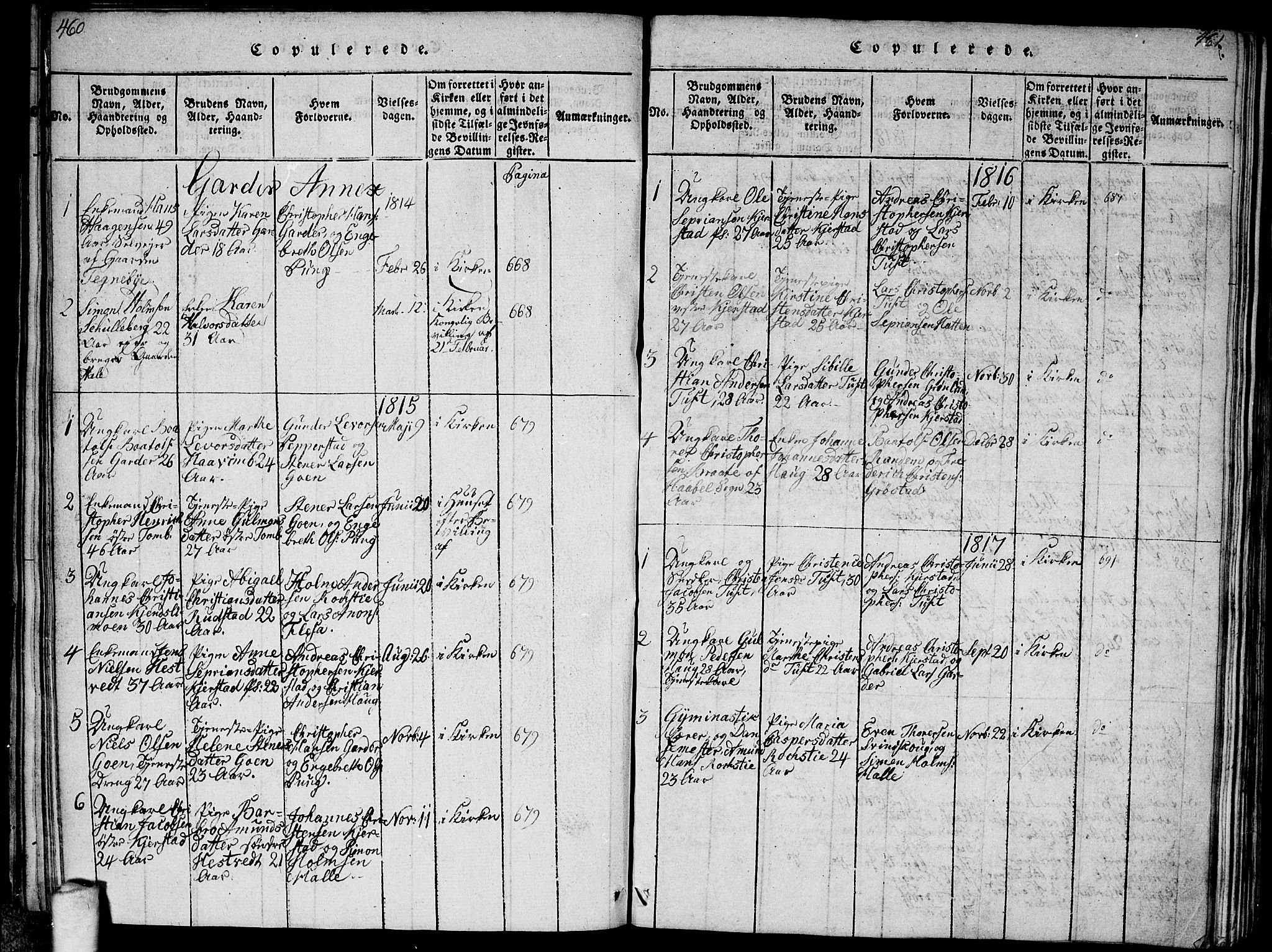 Vestby prestekontor Kirkebøker, SAO/A-10893/F/Fa/L0005: Parish register (official) no. I 5, 1814-1827, p. 460-461