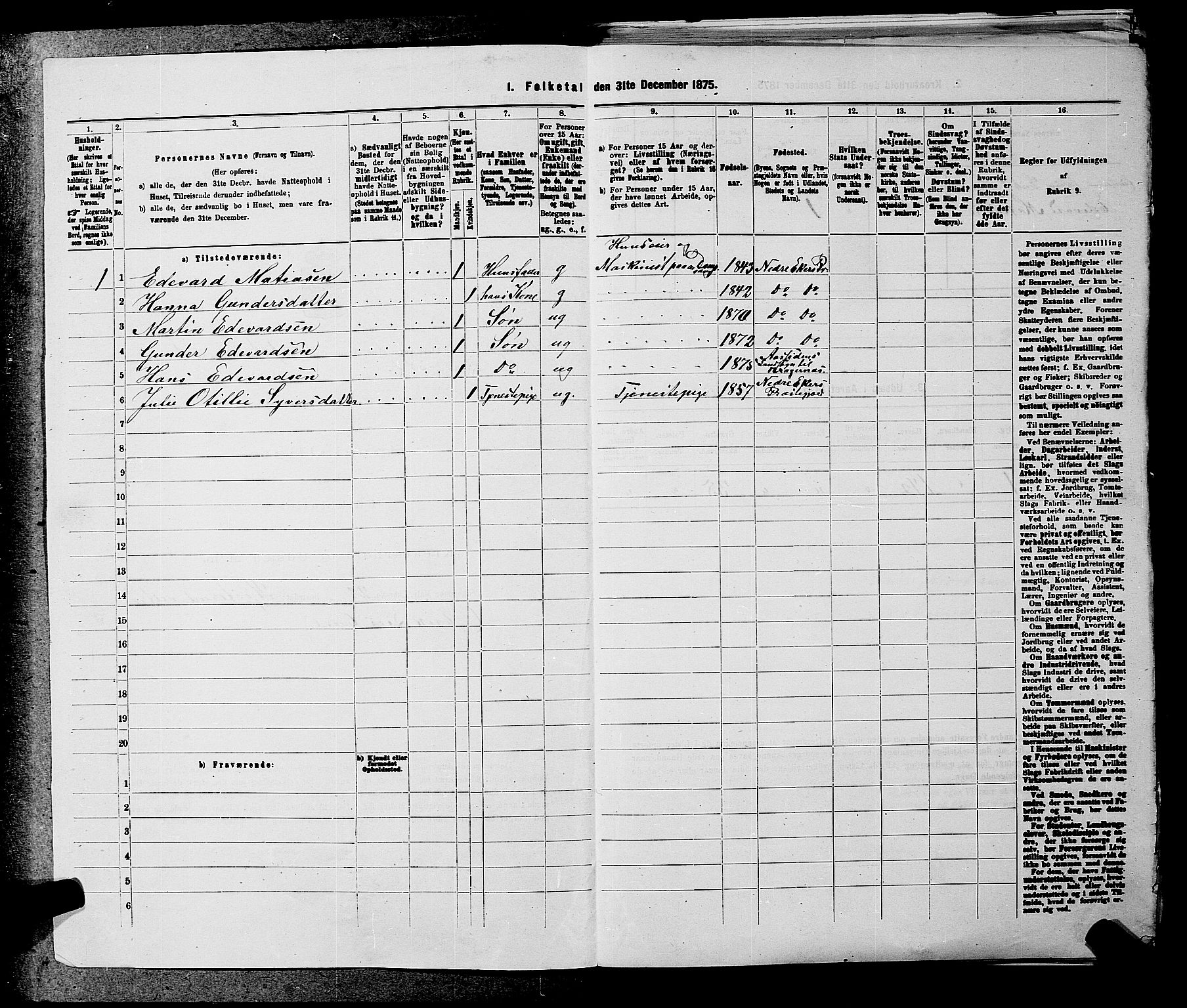 SAKO, 1875 census for 0626P Lier, 1875, p. 80