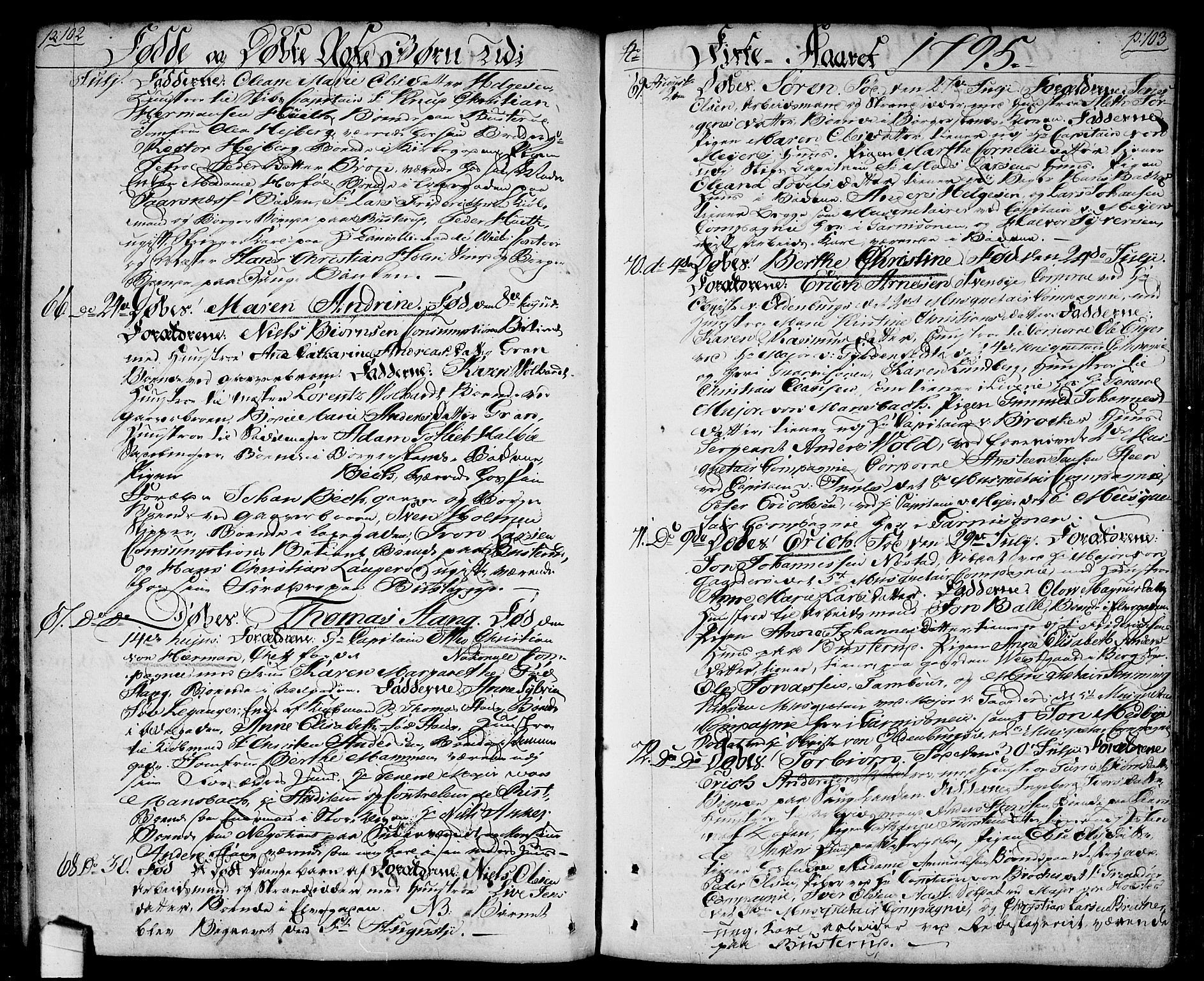 Halden prestekontor Kirkebøker, SAO/A-10909/F/Fa/L0002: Parish register (official) no. I 2, 1792-1812, p. 102-103