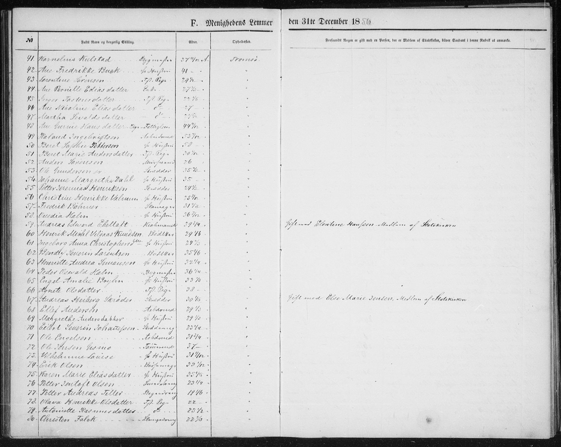 Uten arkivreferanse, SATØ/-: Dissenter register no. DP 1, 1856-1892