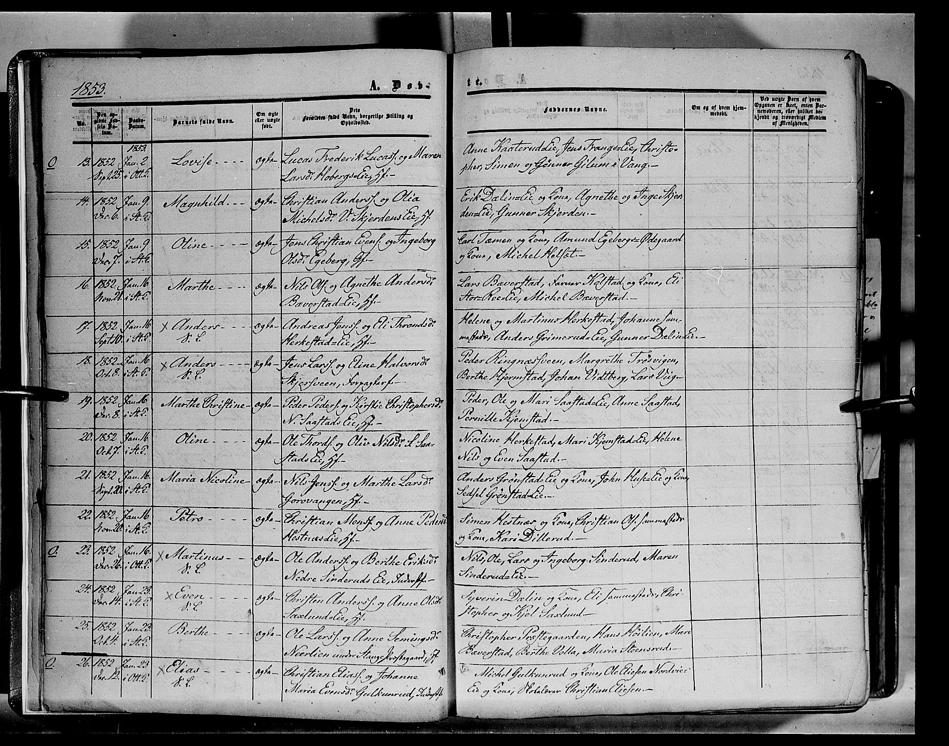 Stange prestekontor, SAH/PREST-002/K/L0012: Parish register (official) no. 12, 1852-1862, p. 6