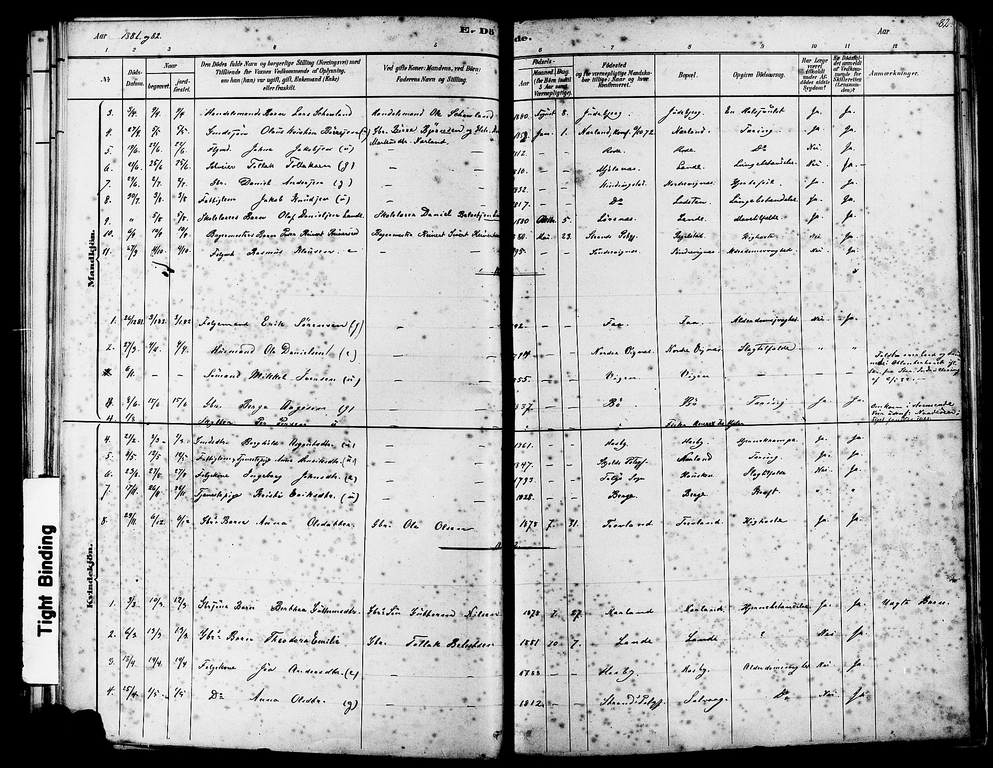 Finnøy sokneprestkontor, SAST/A-101825/H/Ha/Haa/L0010: Parish register (official) no. A 10, 1879-1890, p. 82